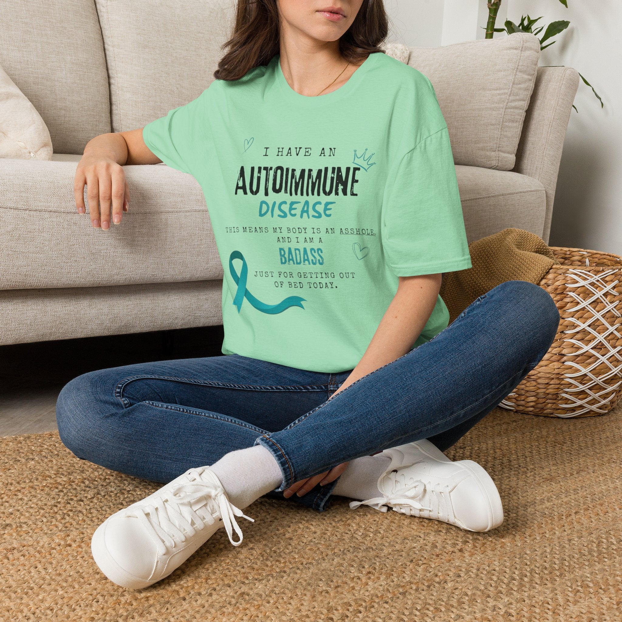 Autoimmune Disease Awareness T‑Shirt — "I Have an Autoimmune Disease" Ribbon Tee