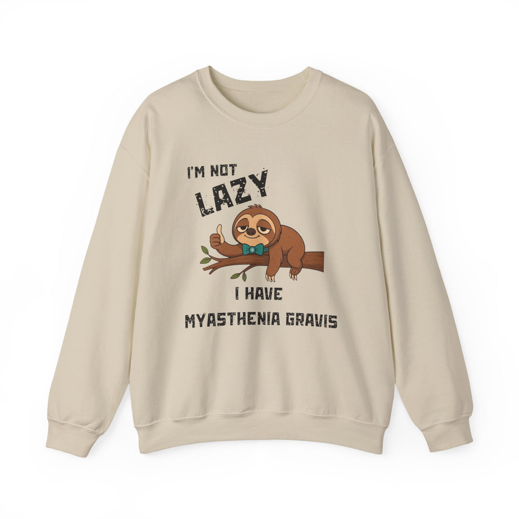 Myasthenia Gravis Awareness Sweatshirt - "I'm Not Lazy" Sloth Support Crewneck