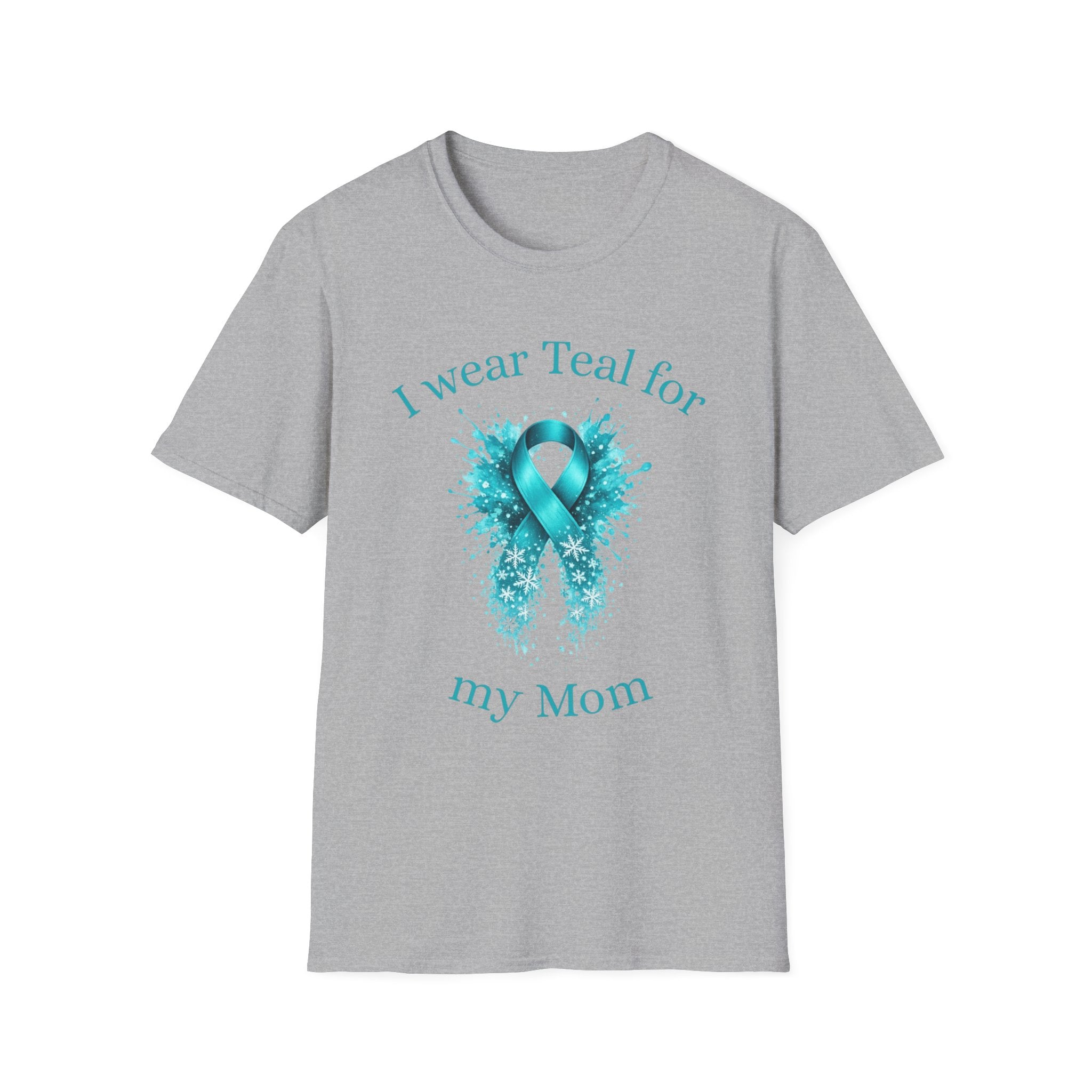 Myasthenia Gravis Awareness Ribbon T-Shirt — "I Wear Teal for My Mom"