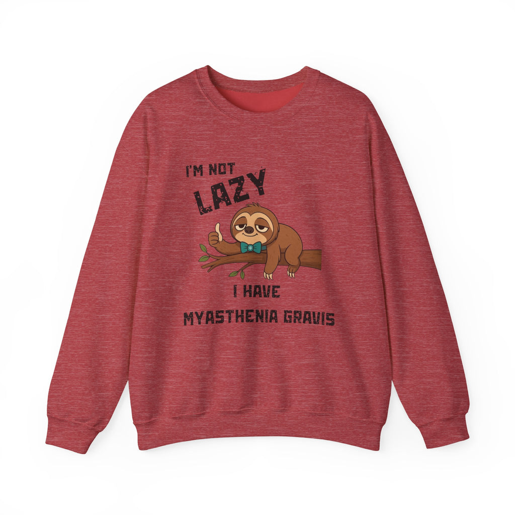 Myasthenia Gravis Awareness Sweatshirt - "I'm Not Lazy" Sloth Support Crewneck