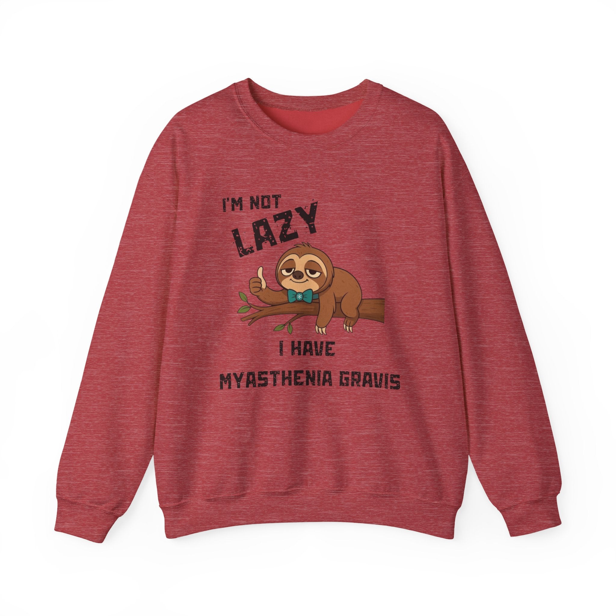 Myasthenia Gravis Awareness Sweatshirt - "I'm Not Lazy" Sloth Support Crewneck