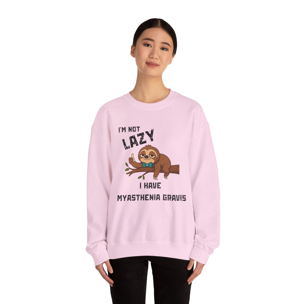 Myasthenia Gravis Awareness Sweatshirt - "I'm Not Lazy" Sloth Support Crewneck