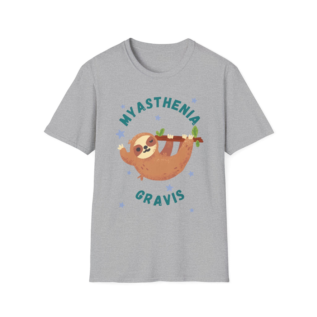 Myasthenia Gravis Sloth T-Shirt — Cute Awareness Tee for Support & Fundraising