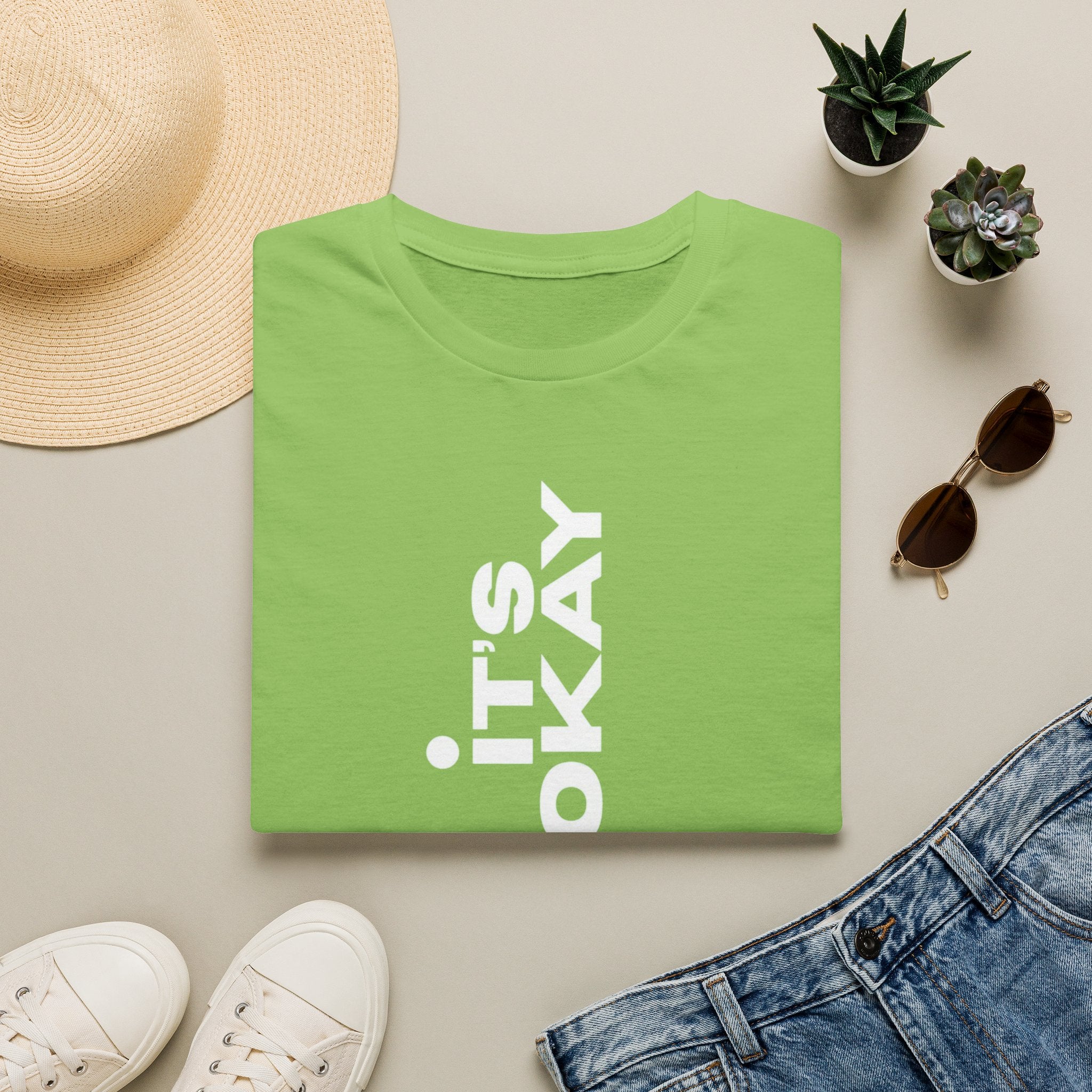 It's Okay Vertical Graphic Tee — Mental Health Awareness T-Shirt