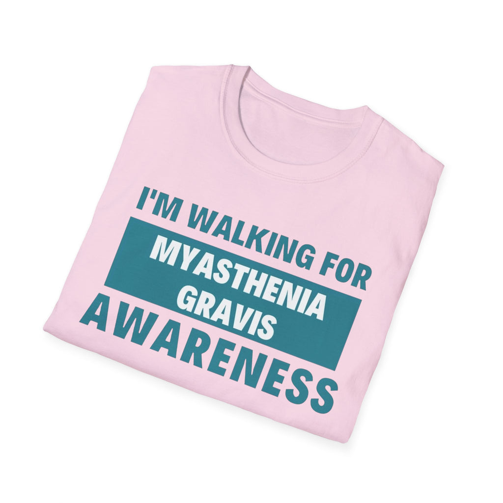 Myasthenia Gravis Awareness T-Shirt – "I'm Walking for Myasthenia Gravis Awareness" Fundraiser Tee