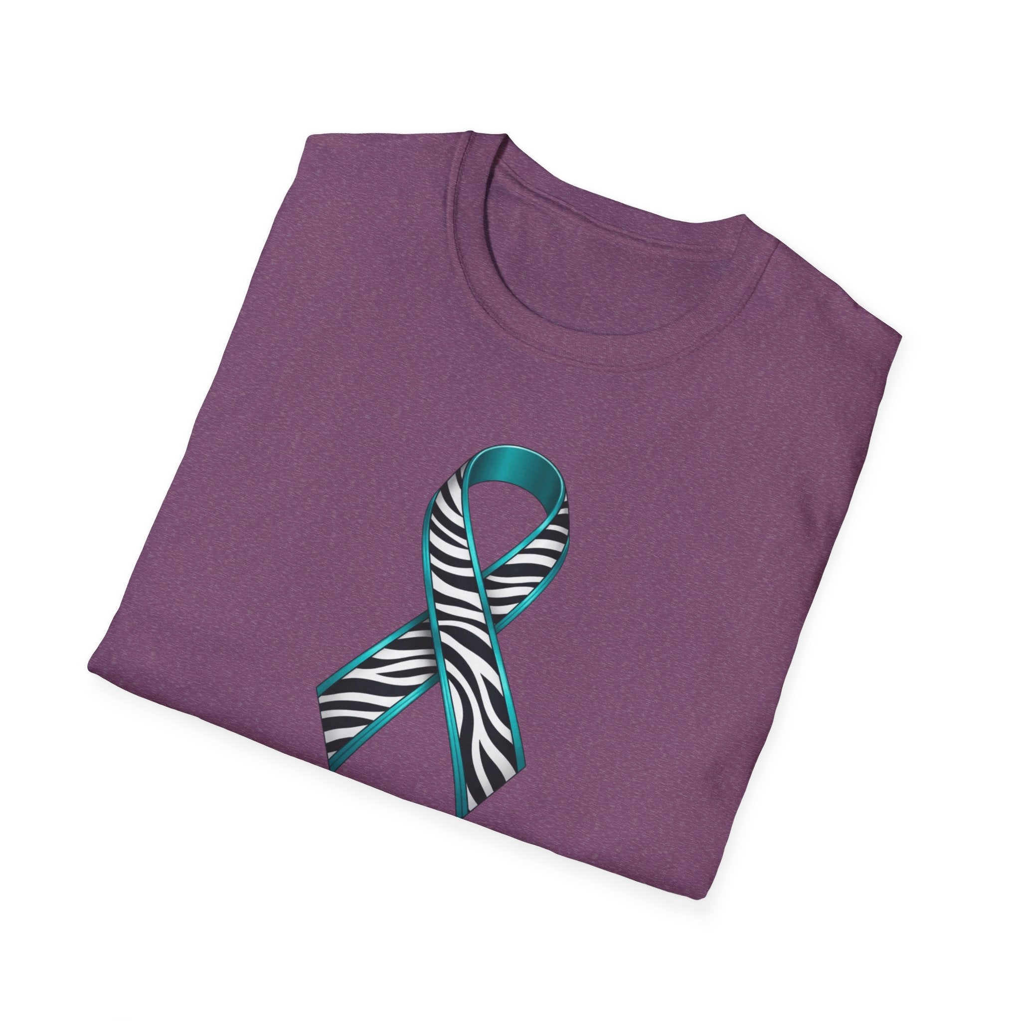 Rare Disease Awareness T-Shirt — Teal Zebra Ribbon "Together We Fight!"