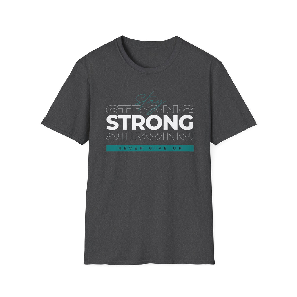 Strong "Never Give Up" T-Shirt — Motivational Fitness Tee