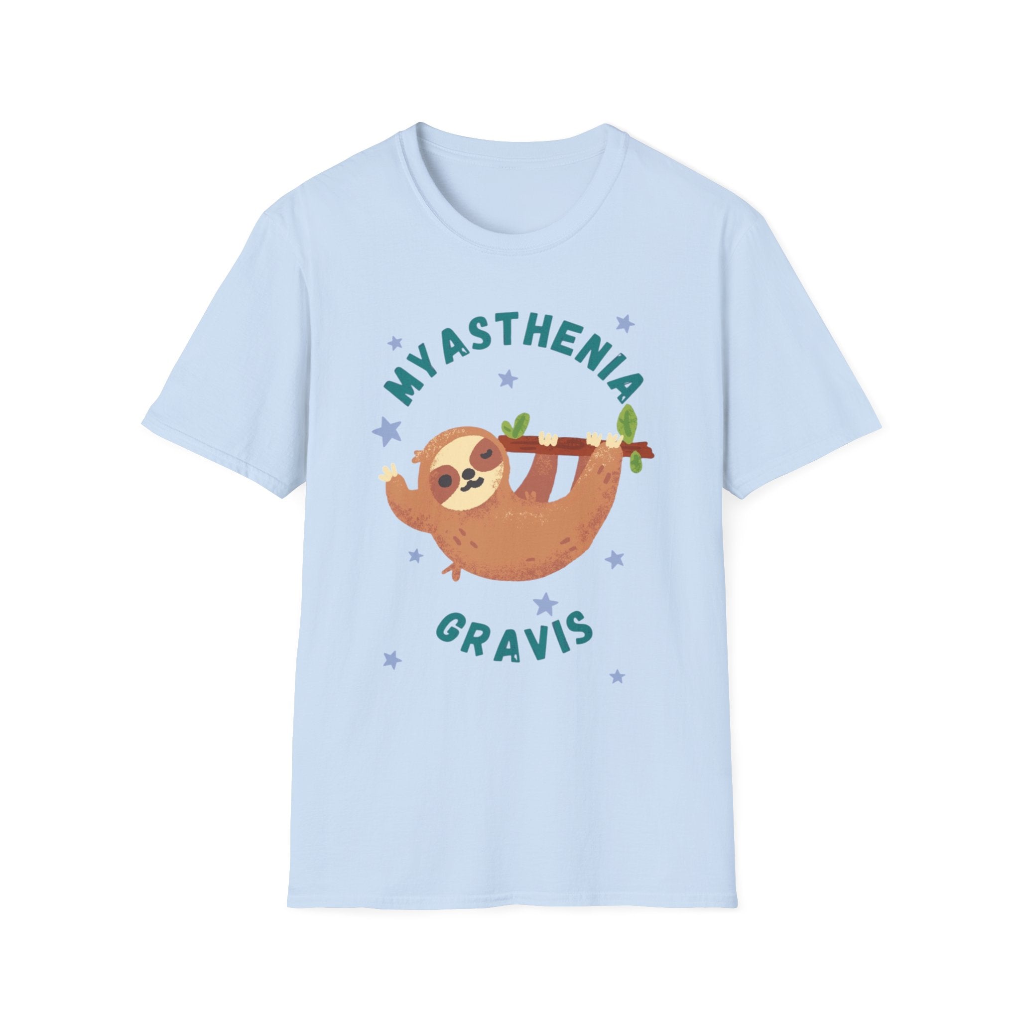 Myasthenia Gravis Sloth T-Shirt — Cute Awareness Tee for Support & Fundraising