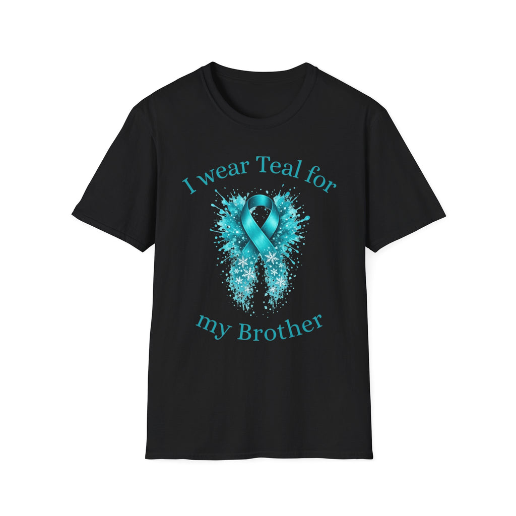 Myasthenia Gravis Awareness T-Shirt — "I Wear Teal for My Brother" Support Ribbon