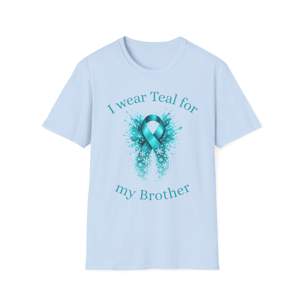 Myasthenia Gravis Awareness T-Shirt — "I Wear Teal for My Brother" Support Ribbon