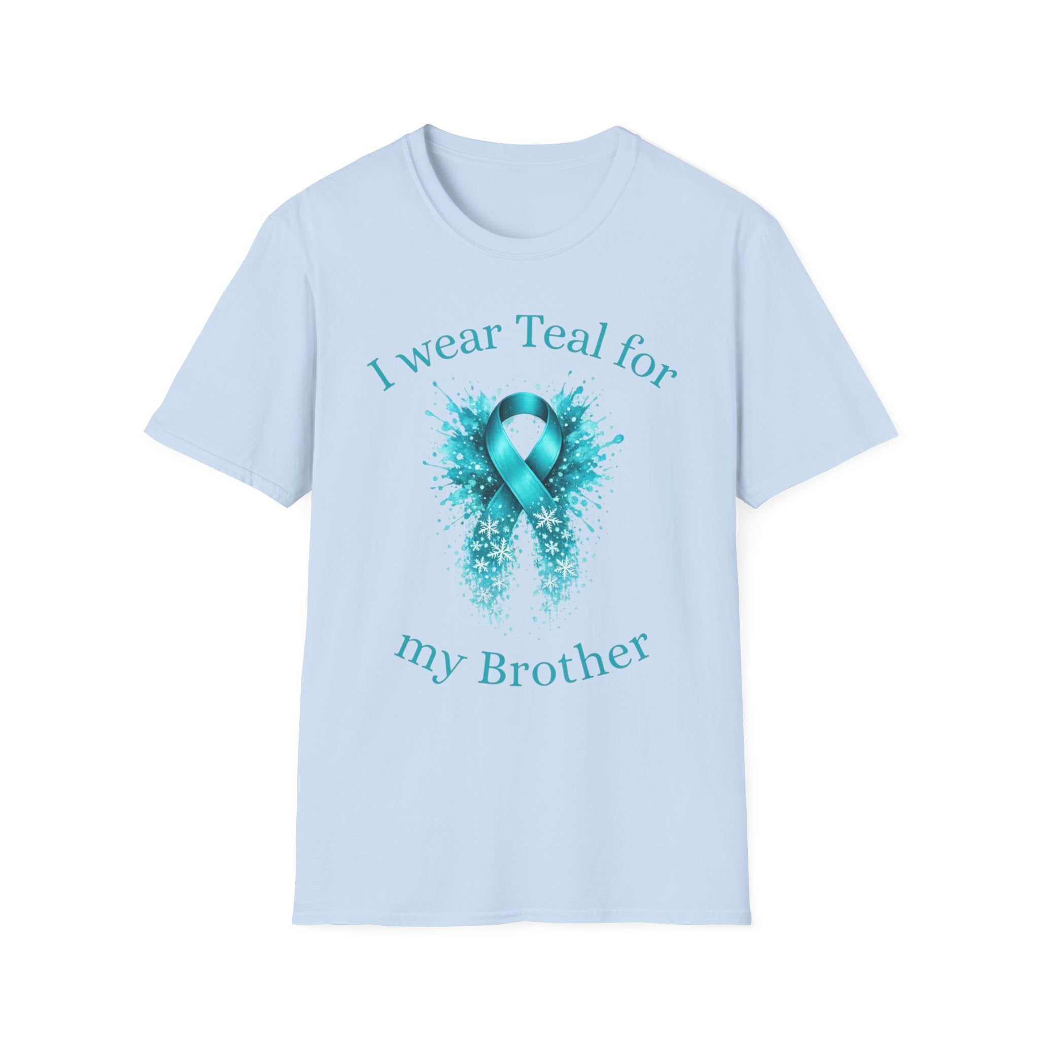 Myasthenia Gravis Awareness T-Shirt — "I Wear Teal for My Brother" Support Ribbon