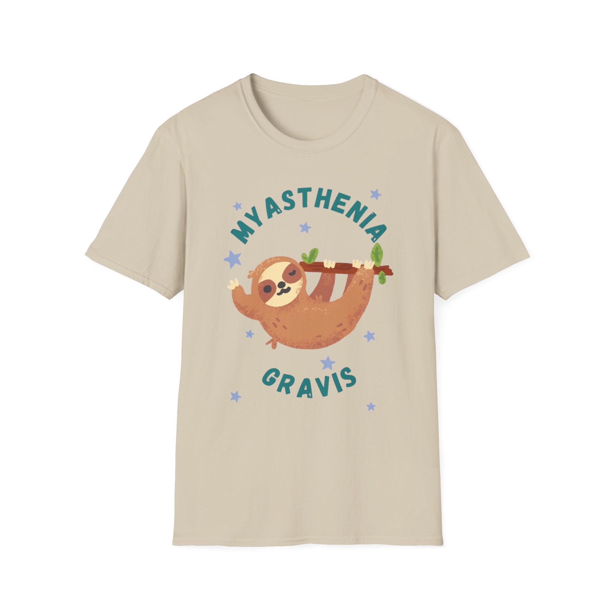 Myasthenia Gravis Sloth T-Shirt — Cute Awareness Tee for Support & Fundraising