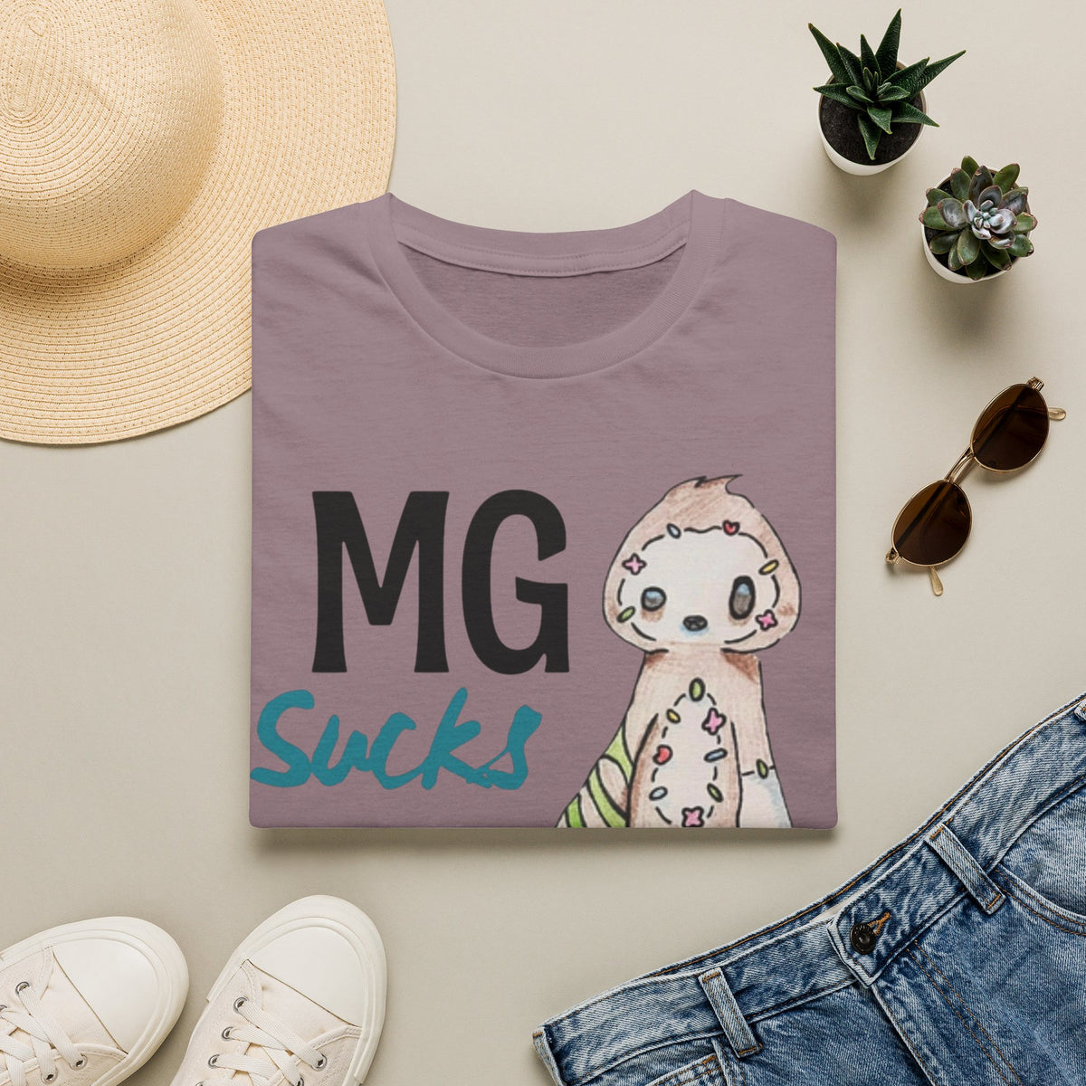 MG Sucks Sloth T-Shirt — Chronic Illness Awareness Tee
