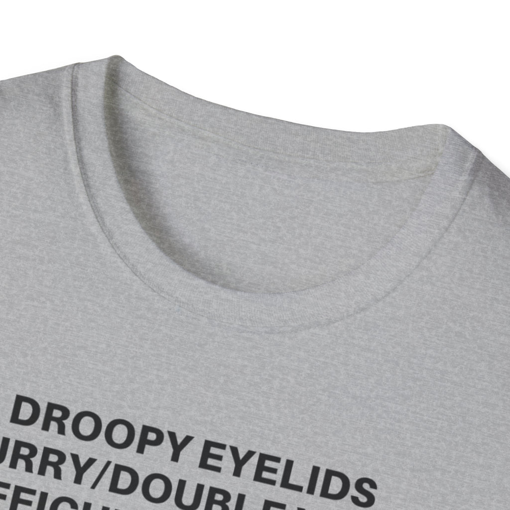 Myasthenia Gravis Awareness T-Shirt — Symptoms List Tee