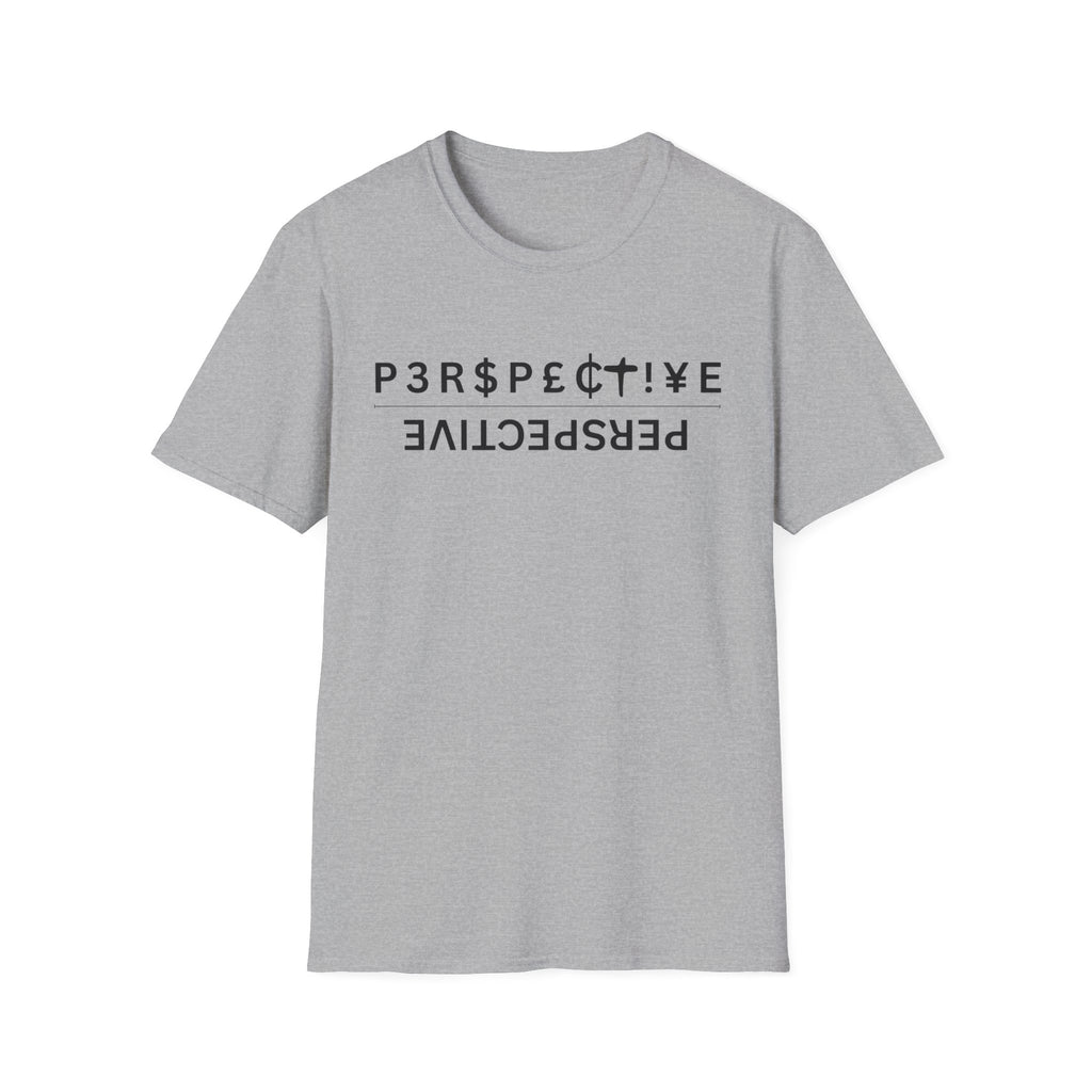 Perspective T-Shirt – Upside-Down "P3RPECT!VE / PERSPECTIVE" Graphic Tee