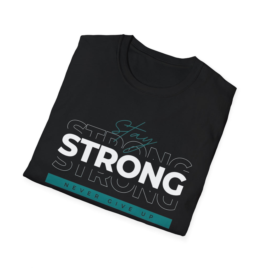 Strong "Never Give Up" T-Shirt — Motivational Fitness Tee
