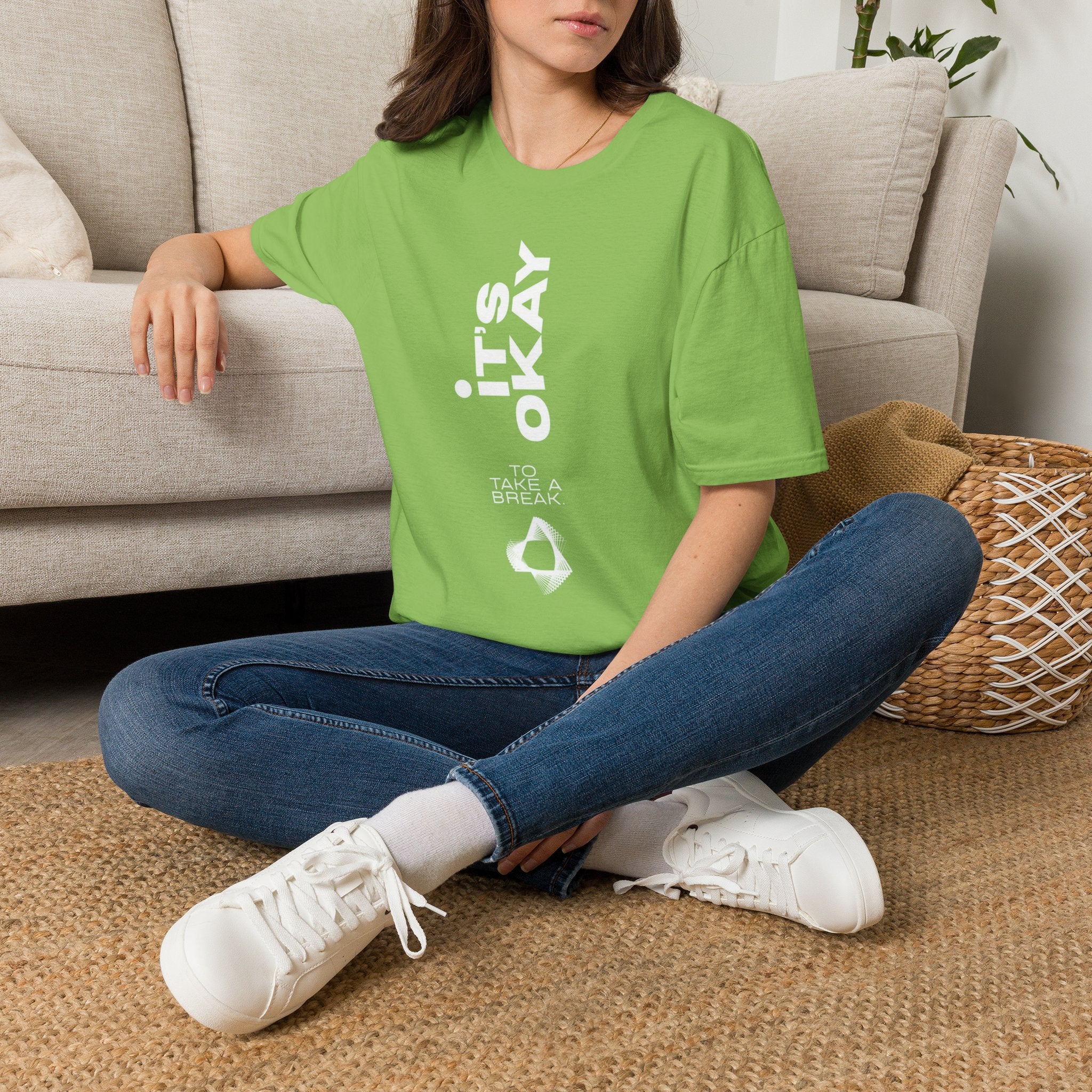 It's Okay Vertical Graphic Tee — Mental Health Awareness T-Shirt