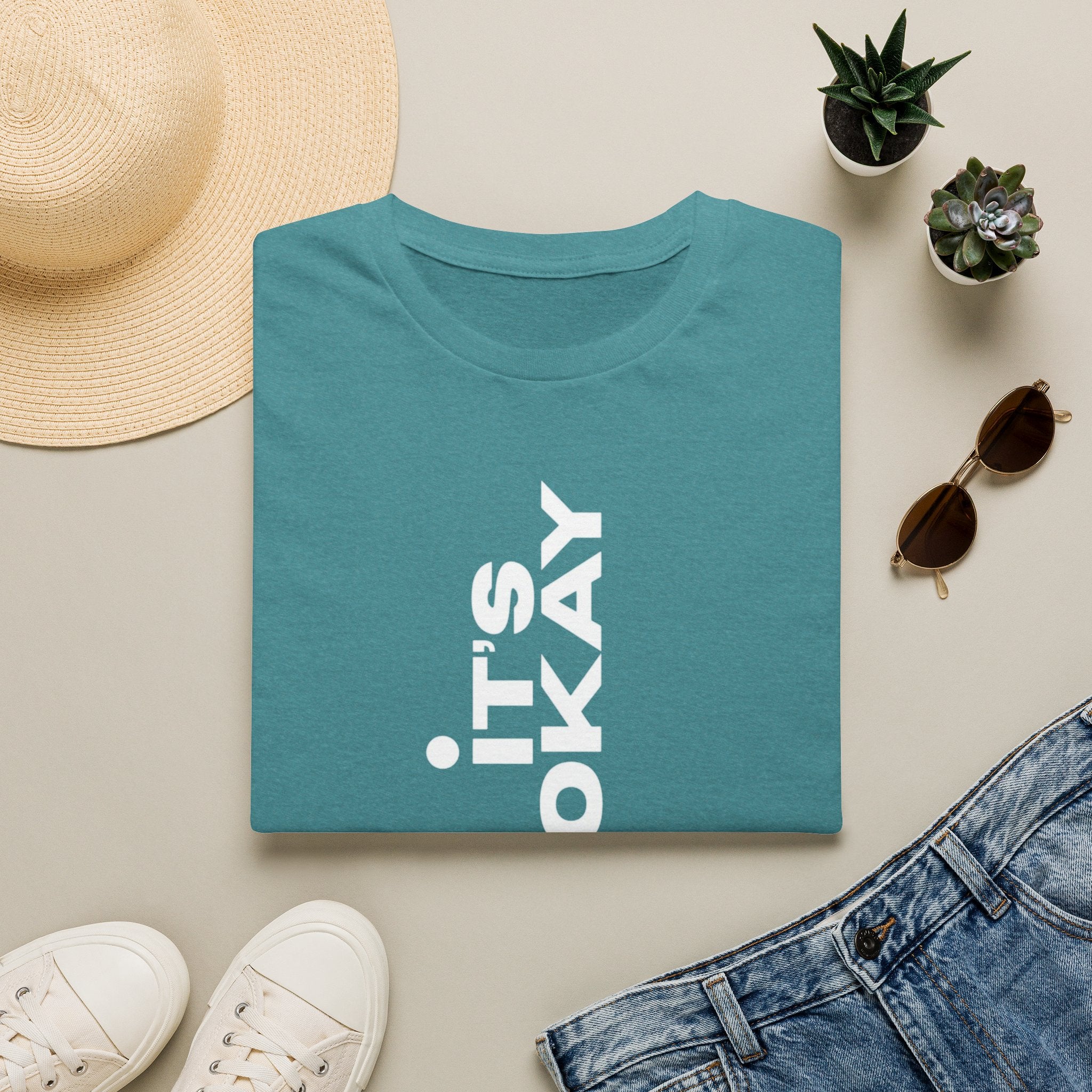 It's Okay Vertical Graphic Tee — Mental Health Awareness T-Shirt