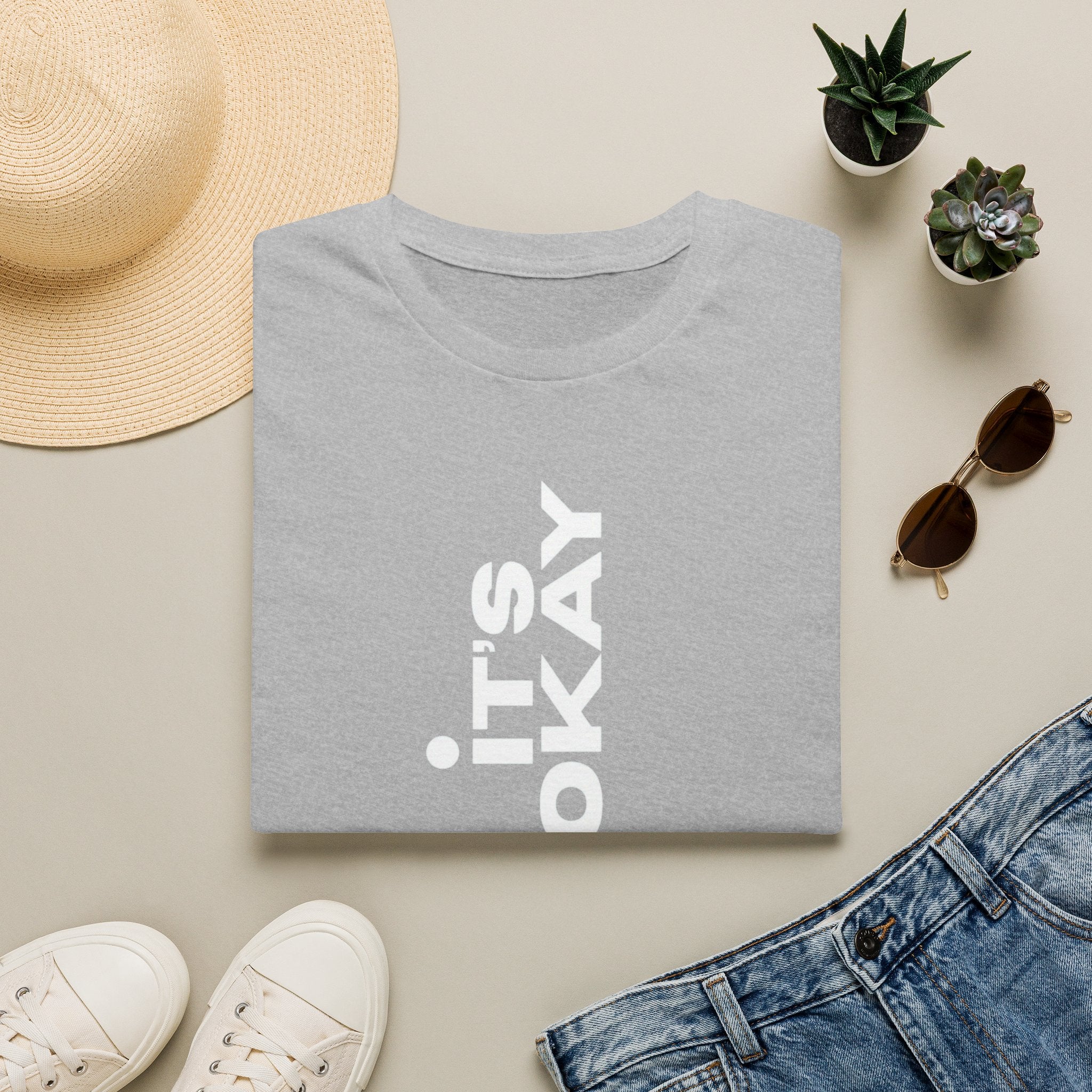 It's Okay Vertical Graphic Tee — Mental Health Awareness T-Shirt