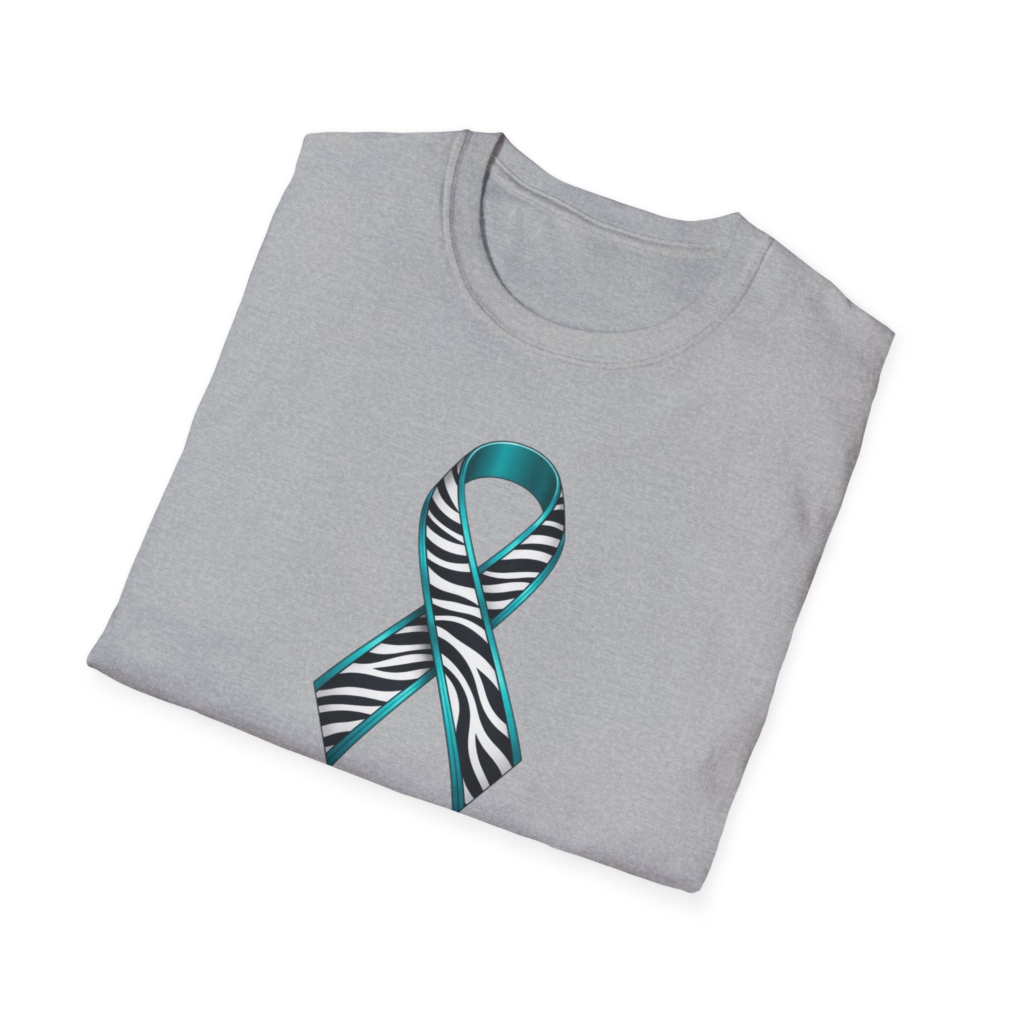 Rare Disease Awareness T-Shirt — Teal Zebra Ribbon "Together We Fight!"
