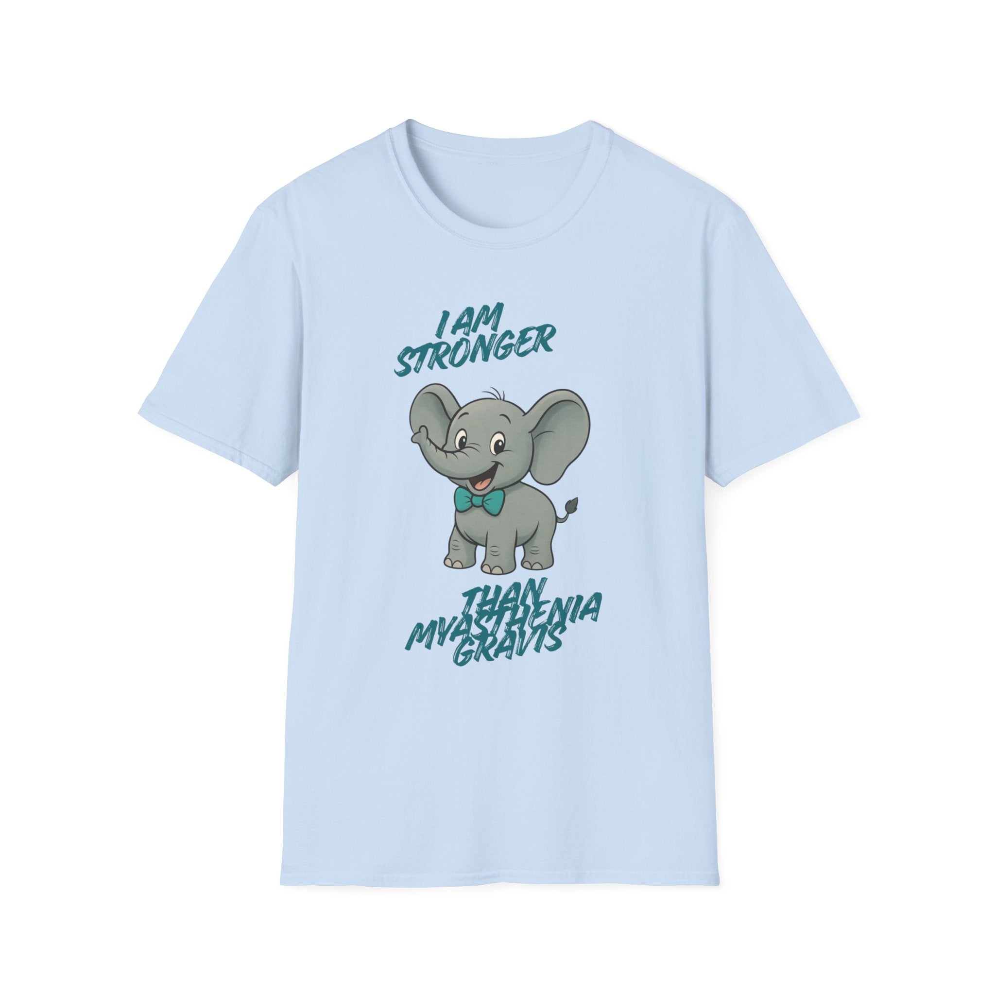 Elephant Strength T-Shirt — "I Am Stronger Than Myasthenia Gravis" Awareness Tee