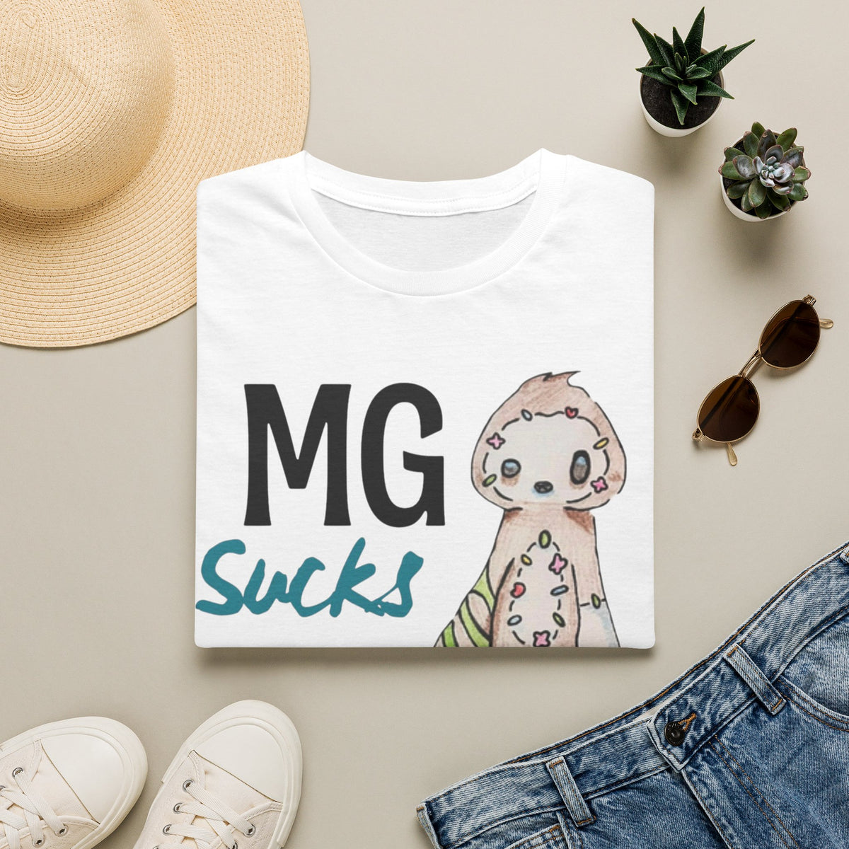 MG Sucks Sloth T-Shirt — Chronic Illness Awareness Tee