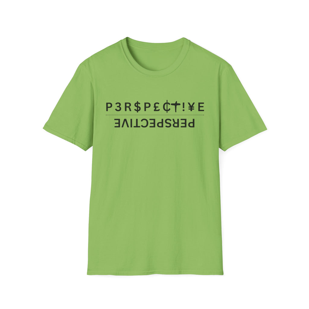 Perspective T-Shirt – Upside-Down "P3RPECT!VE / PERSPECTIVE" Graphic Tee