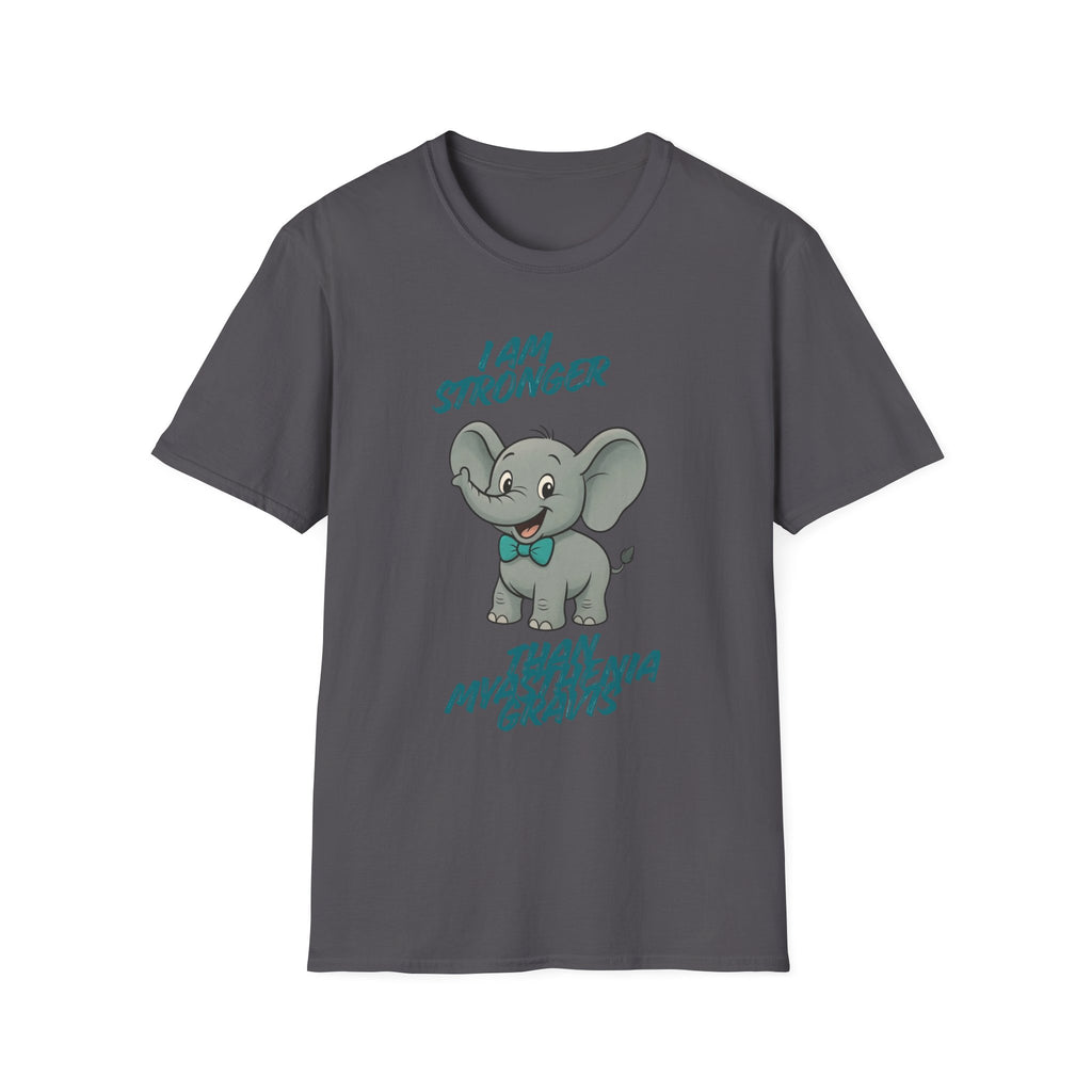 Elephant Strength T-Shirt — "I Am Stronger Than Myasthenia Gravis" Awareness Tee