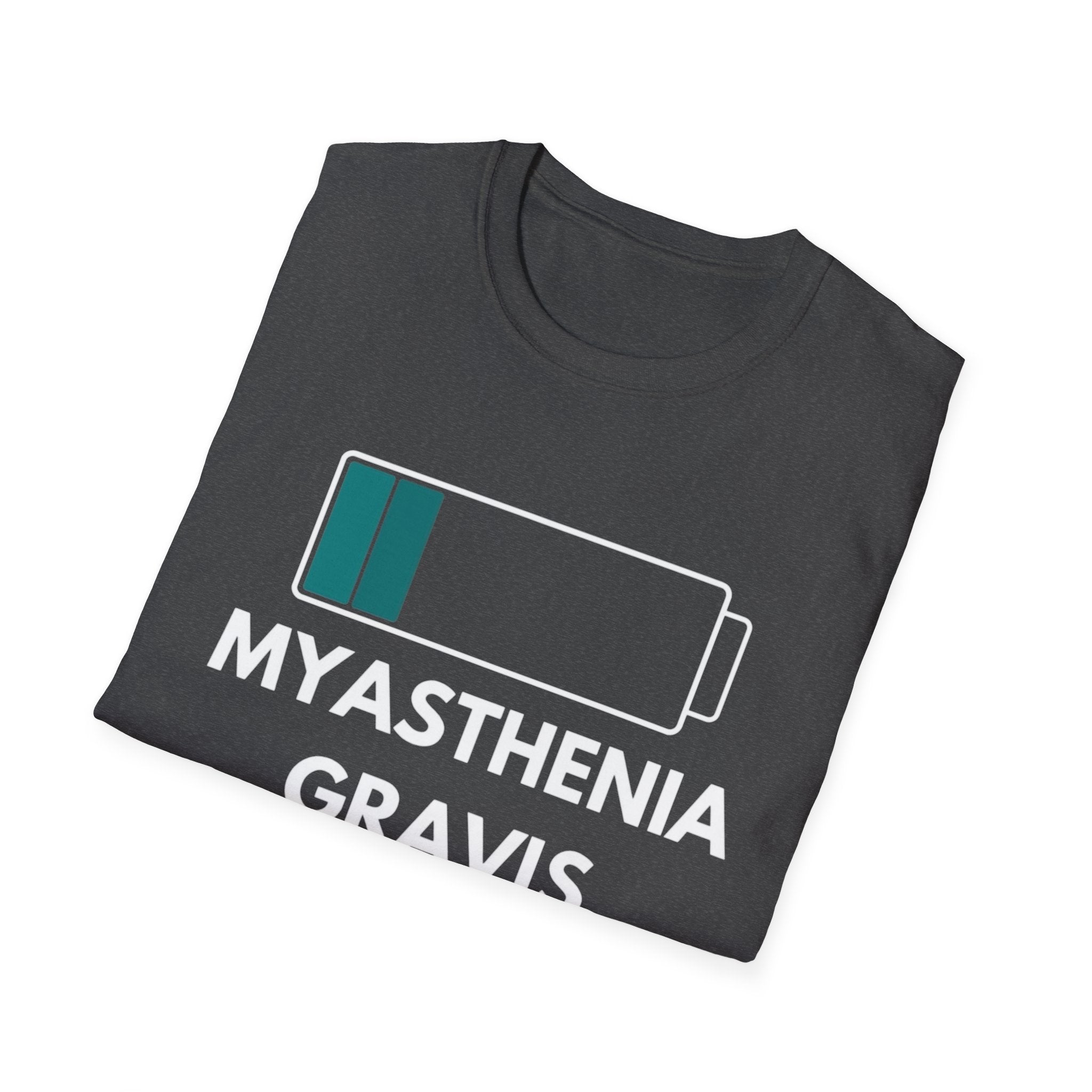 Myasthenia Gravis Awareness T-Shirt — Low Battery Graphic