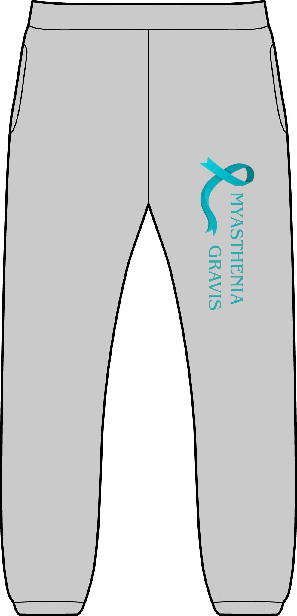 Myasthenia Gravis Awareness Teal Ribbon Sweatpants