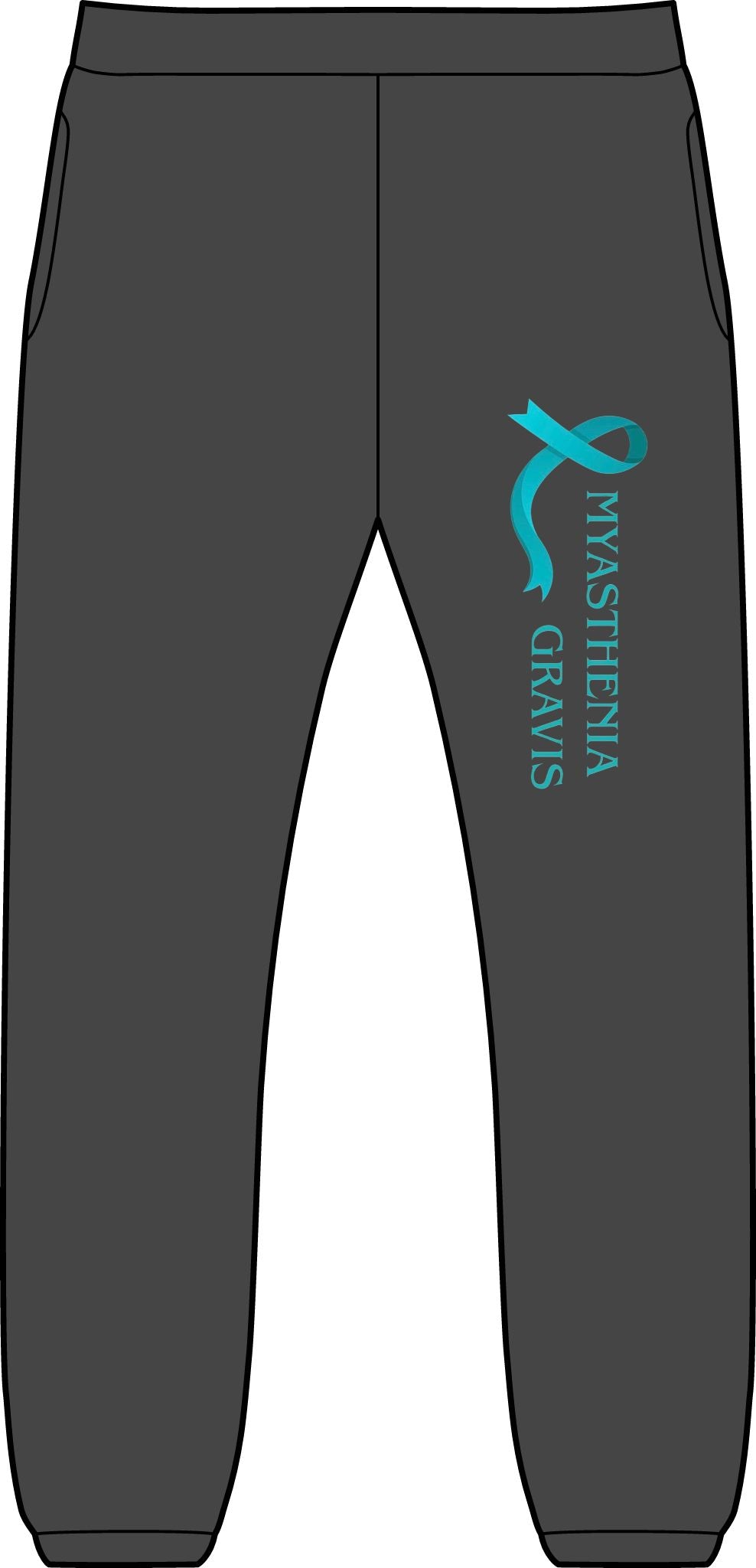 Myasthenia Gravis Awareness Teal Ribbon Sweatpants