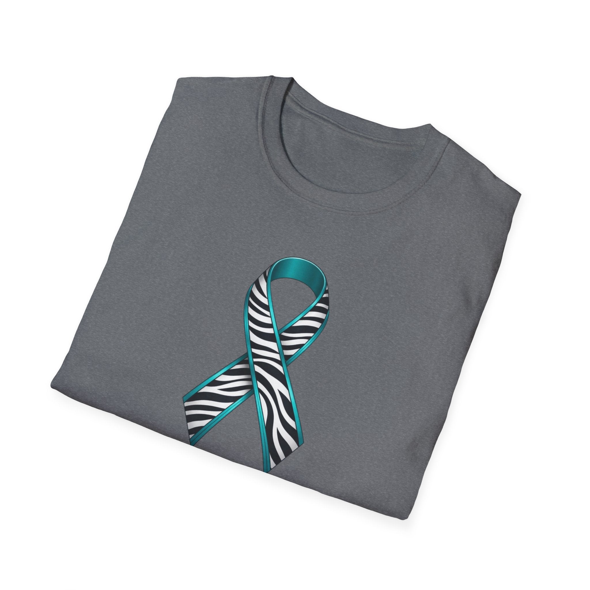 Rare Disease Awareness T-Shirt — Teal Zebra Ribbon "Together We Fight!"