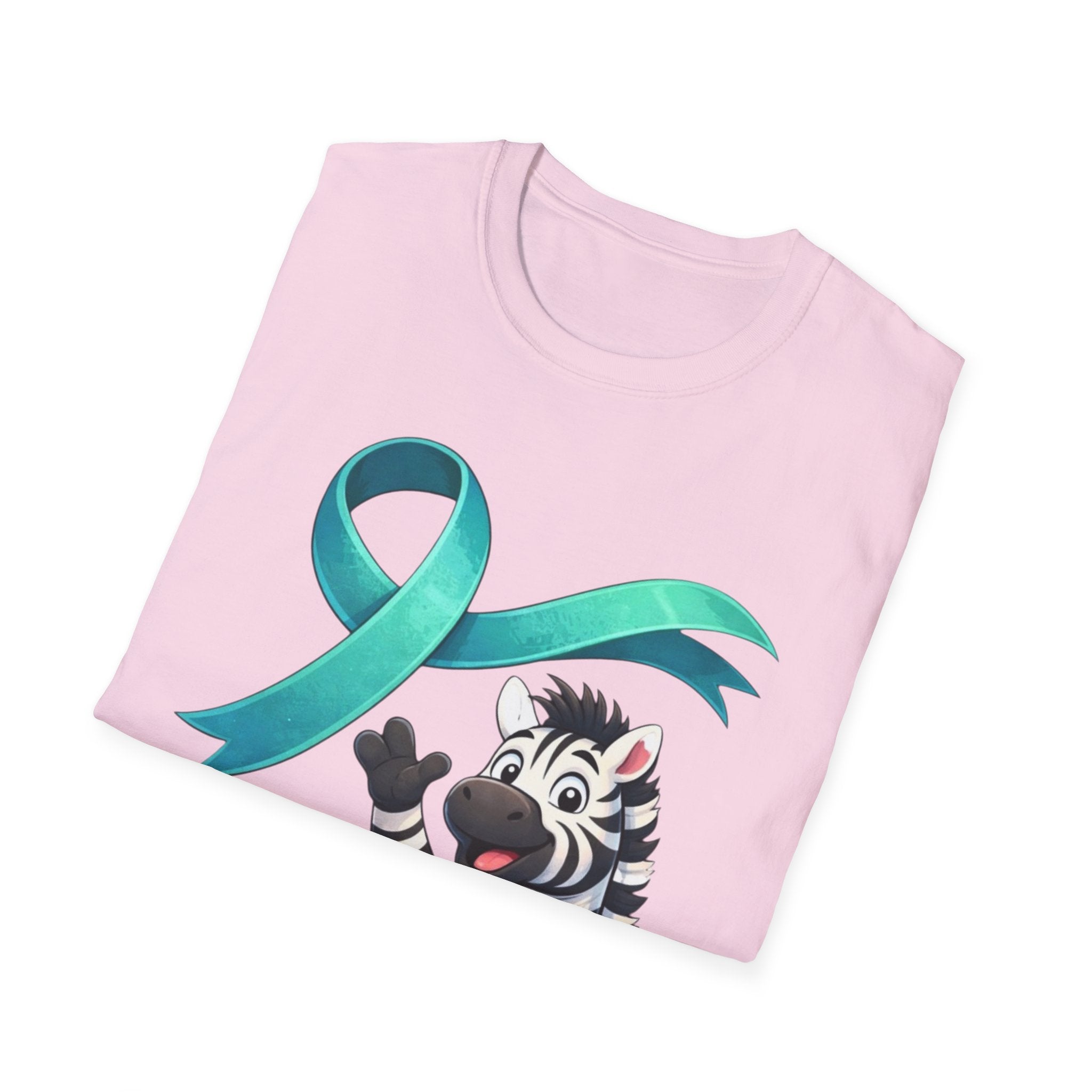 Rare Disease Awareness Zebra T-Shirt — "I Am Rare" Teal Ribbon Shirt