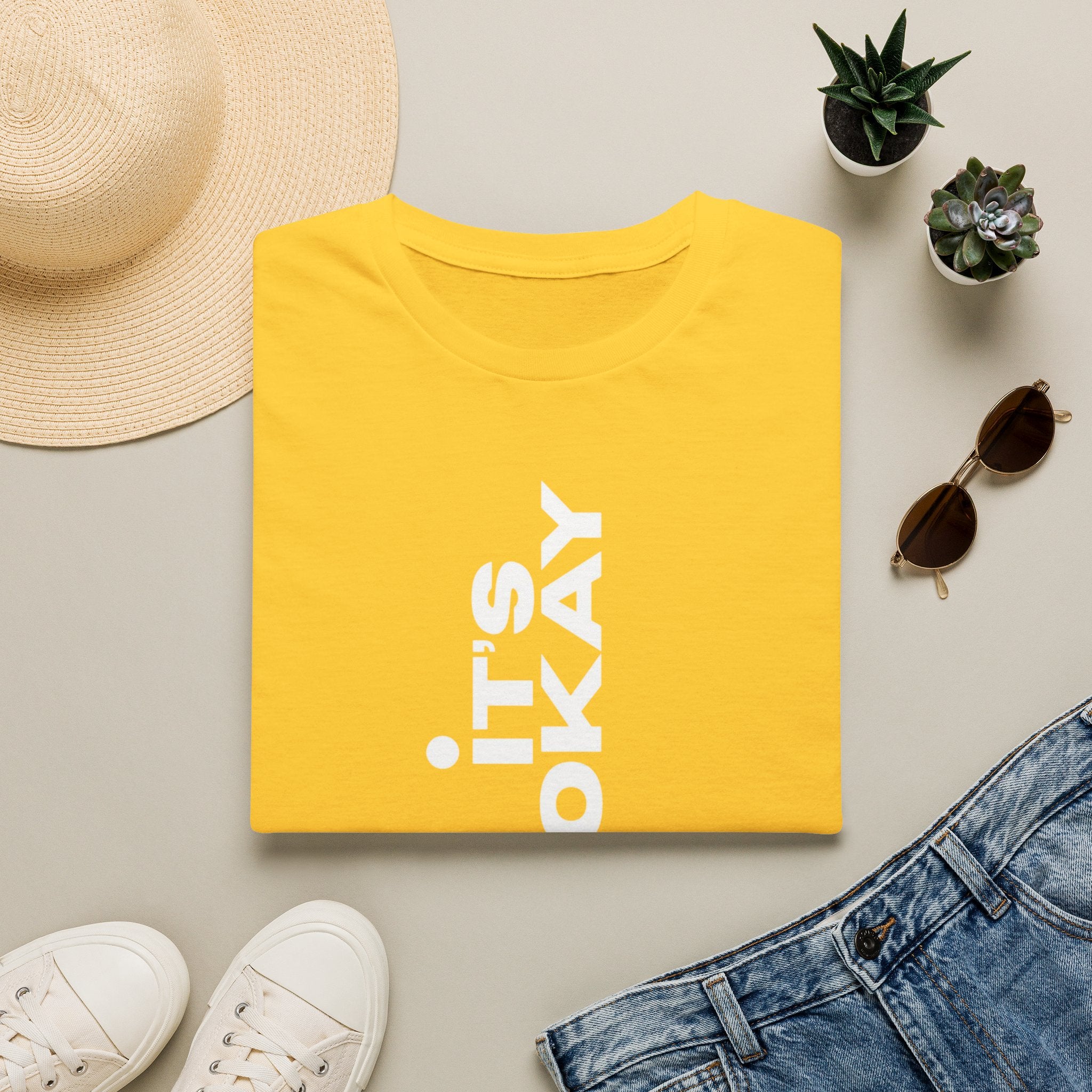 It's Okay Vertical Graphic Tee — Mental Health Awareness T-Shirt