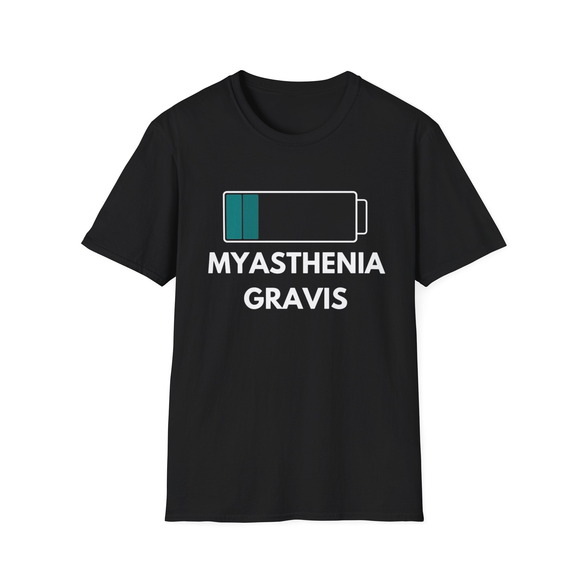 Myasthenia Gravis Awareness T-Shirt — Low Battery Graphic