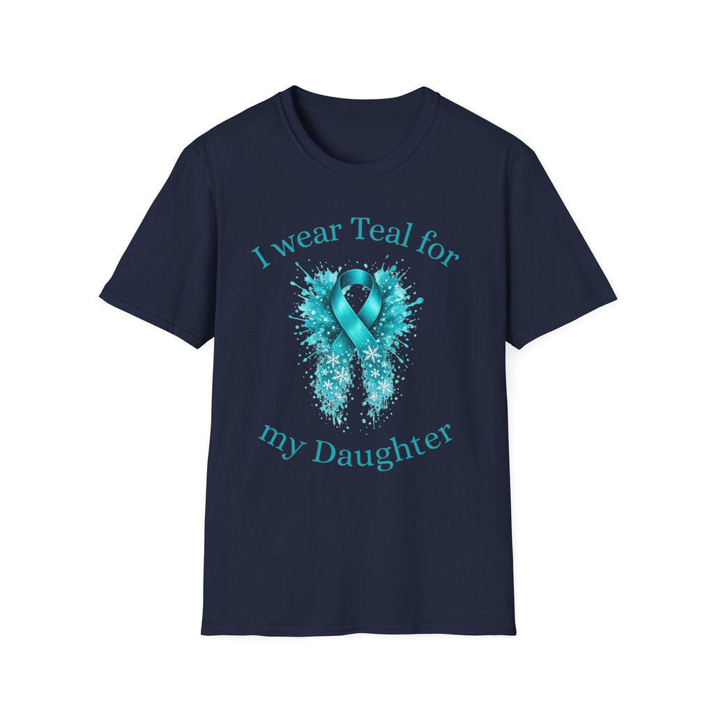 Myasthenia Gravis Awareness Ribbon T-Shirt — "I Wear Teal for My Daughter" Support Tee
