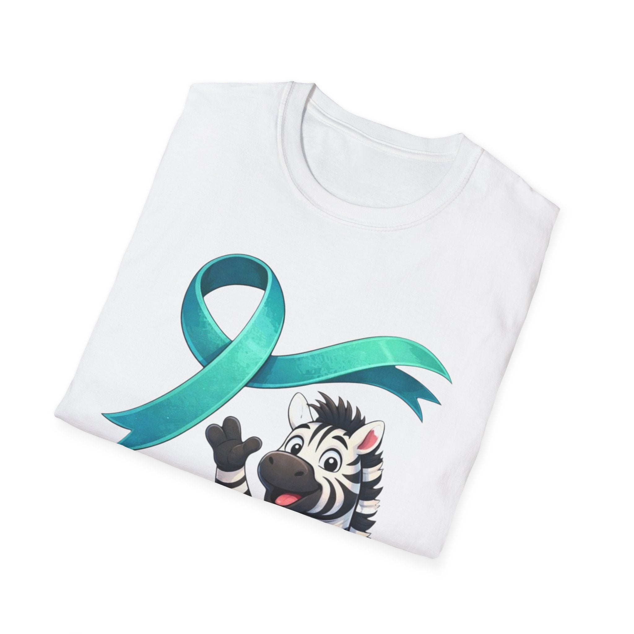 Rare Disease Awareness Zebra T-Shirt — "I Am Rare" Teal Ribbon Shirt
