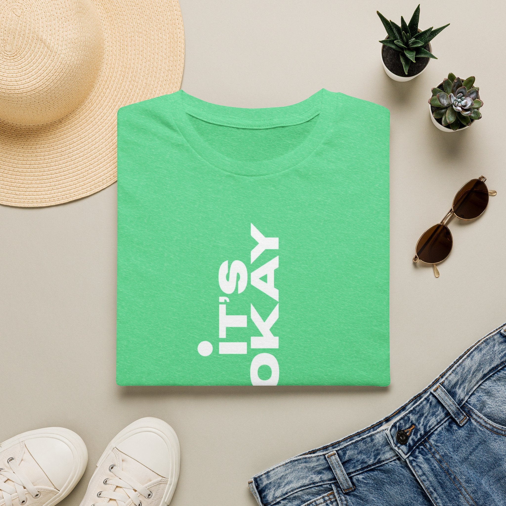 It's Okay Vertical Graphic Tee — Mental Health Awareness T-Shirt