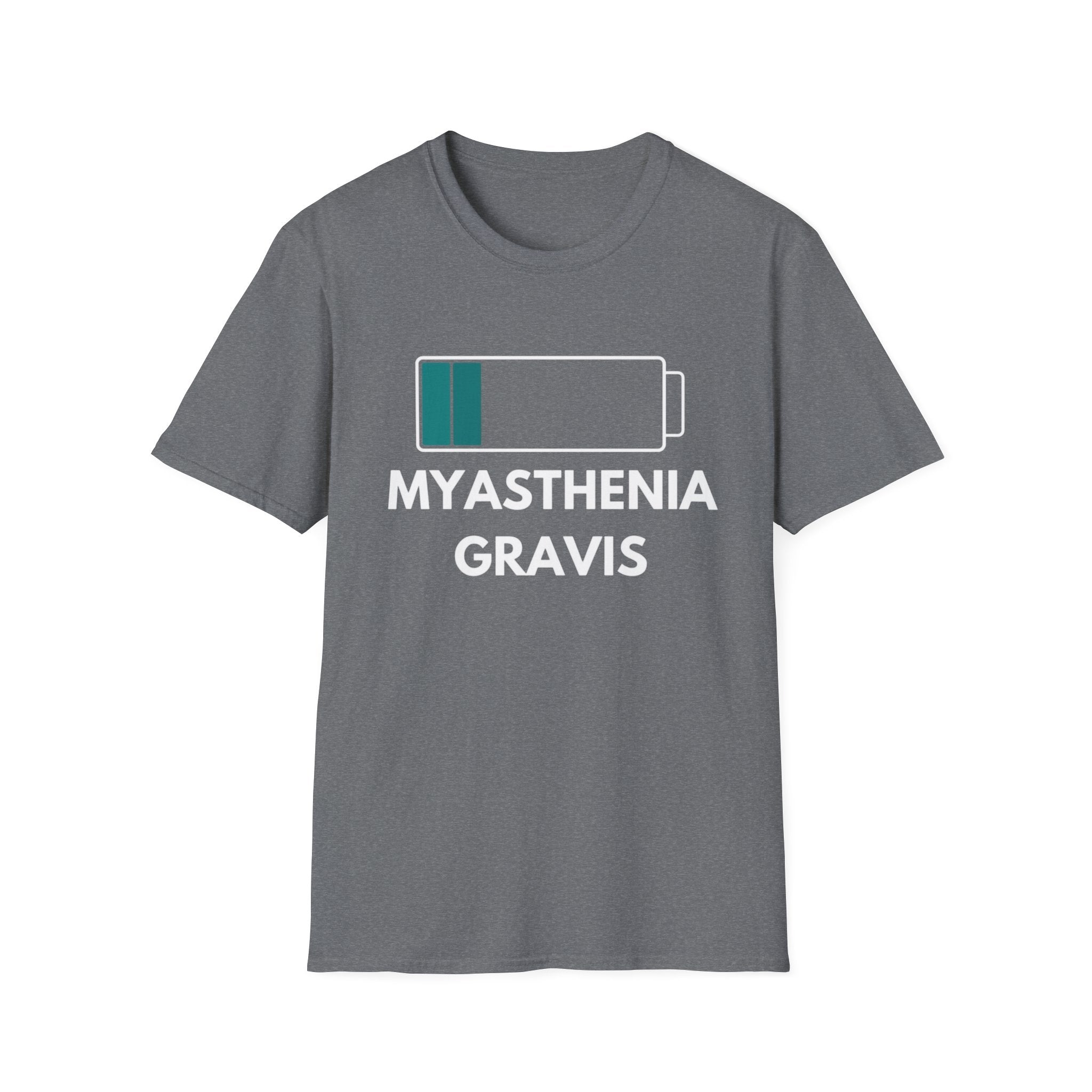 Myasthenia Gravis Awareness T-Shirt — Low Battery Graphic