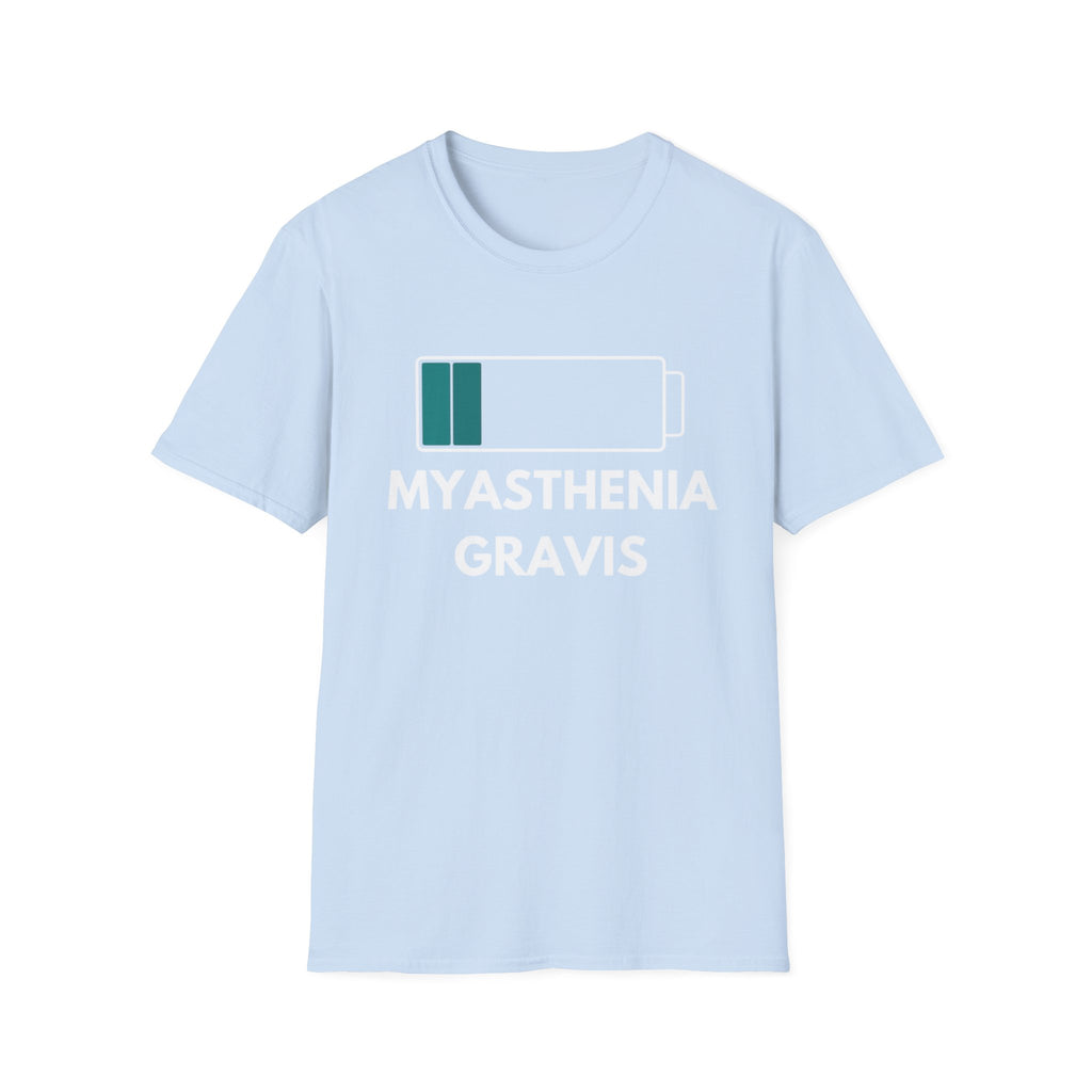 Myasthenia Gravis Awareness T-Shirt — Low Battery Graphic