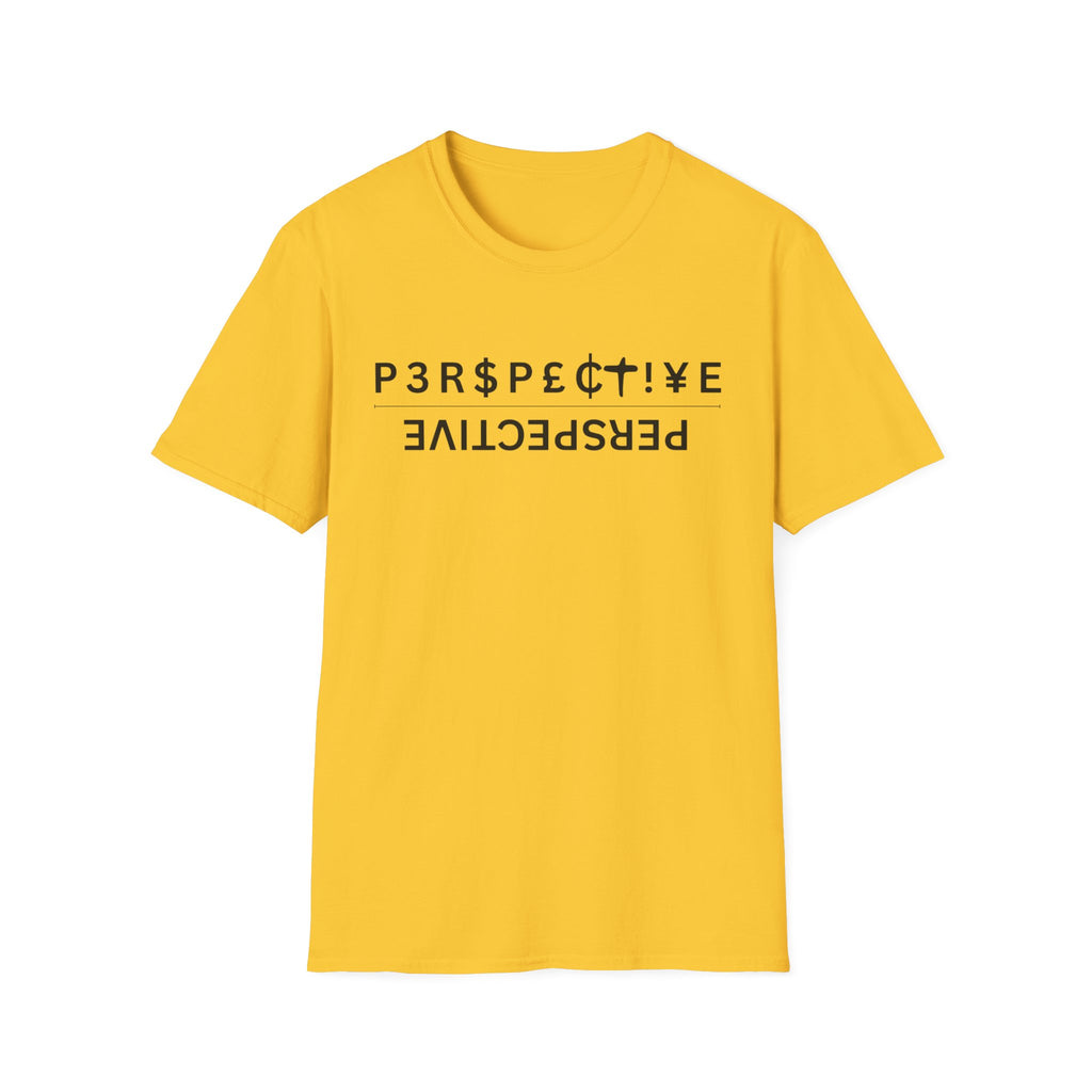 Perspective T-Shirt – Upside-Down "P3RPECT!VE / PERSPECTIVE" Graphic Tee