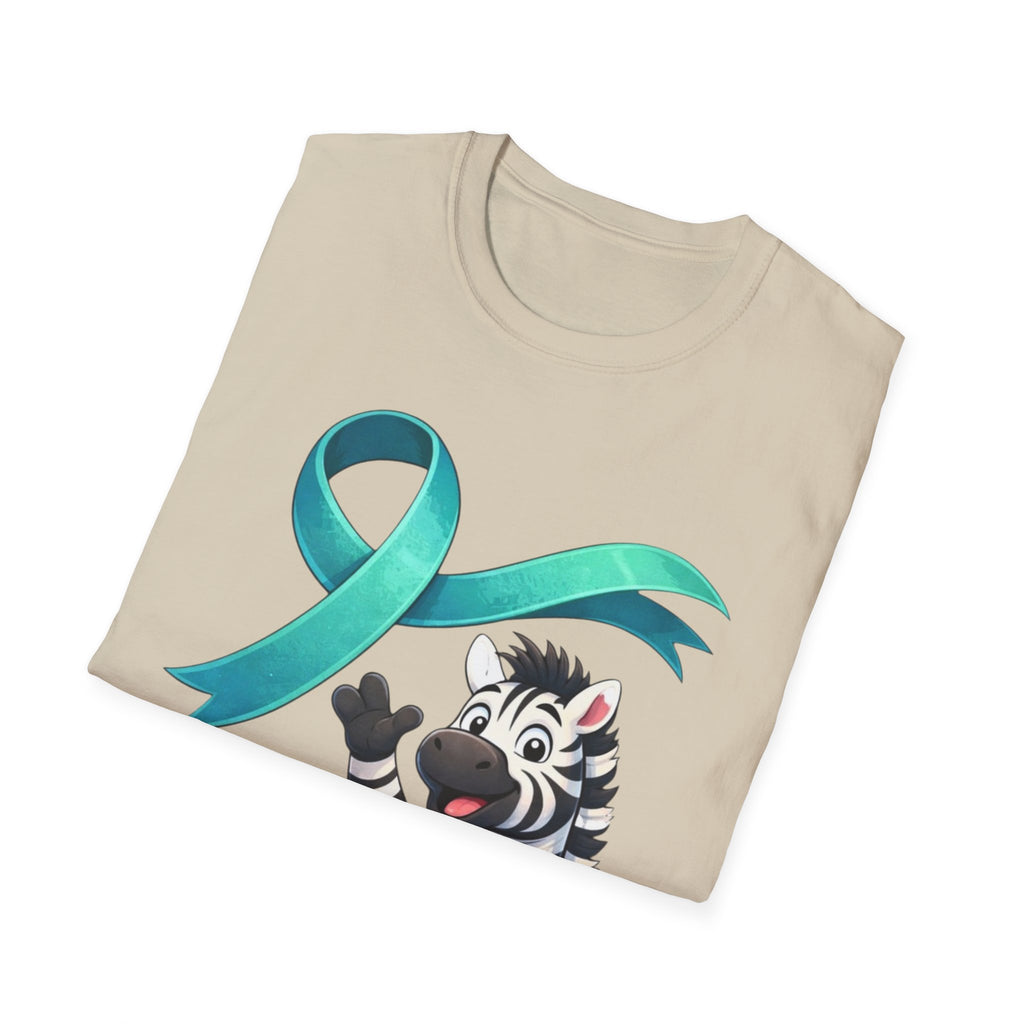 Rare Disease Awareness Zebra T-Shirt — "I Am Rare" Teal Ribbon Shirt