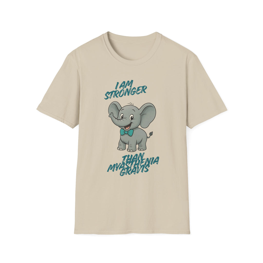 Elephant Strength T-Shirt — "I Am Stronger Than Myasthenia Gravis" Awareness Tee