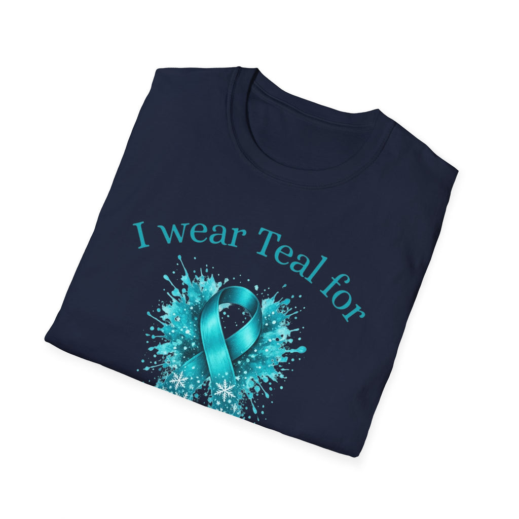 Myasthenia Gravis Awareness Ribbon T-Shirt — "I Wear Teal for My Son" Support Tee