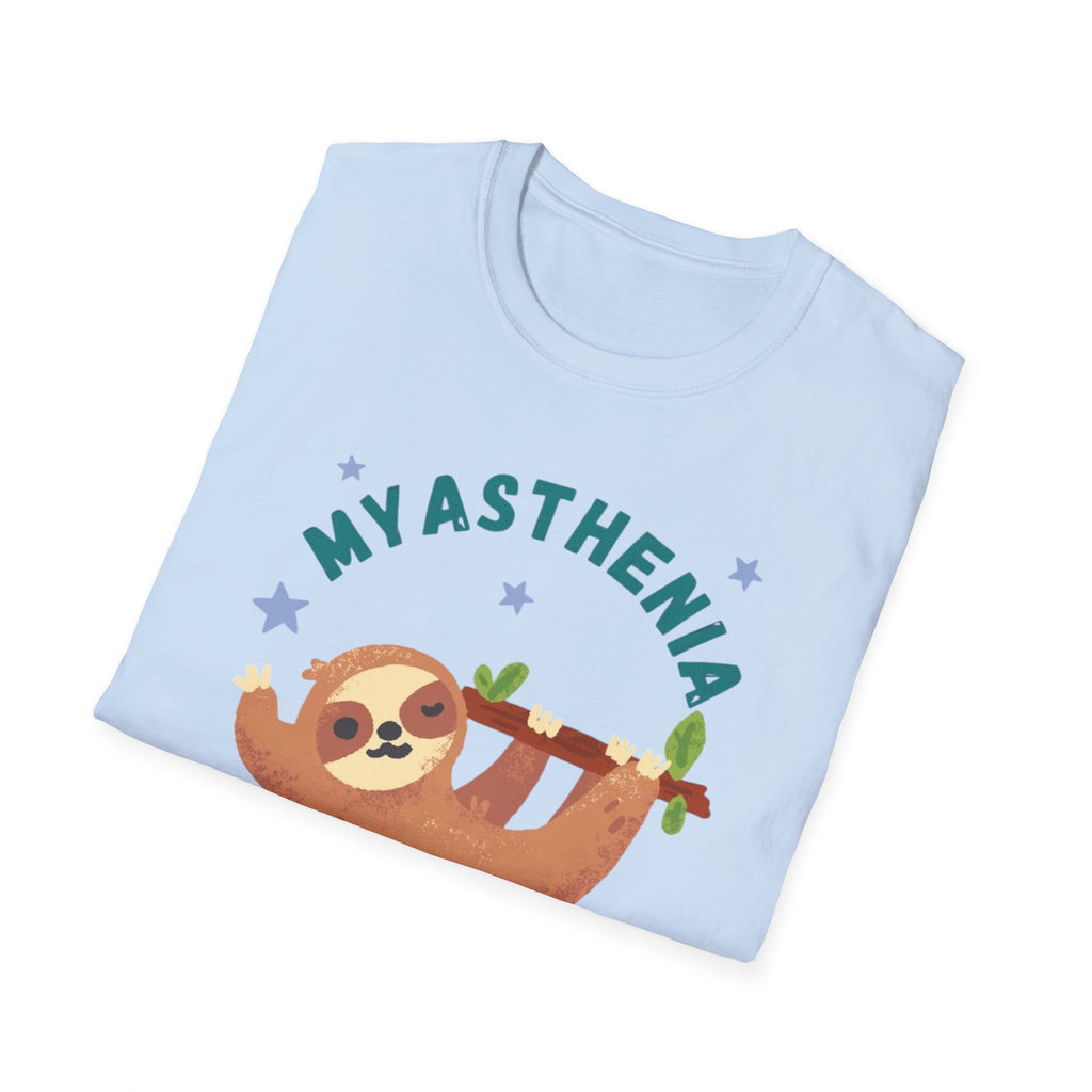 Myasthenia Gravis Sloth T-Shirt — Cute Awareness Tee for Support & Fundraising