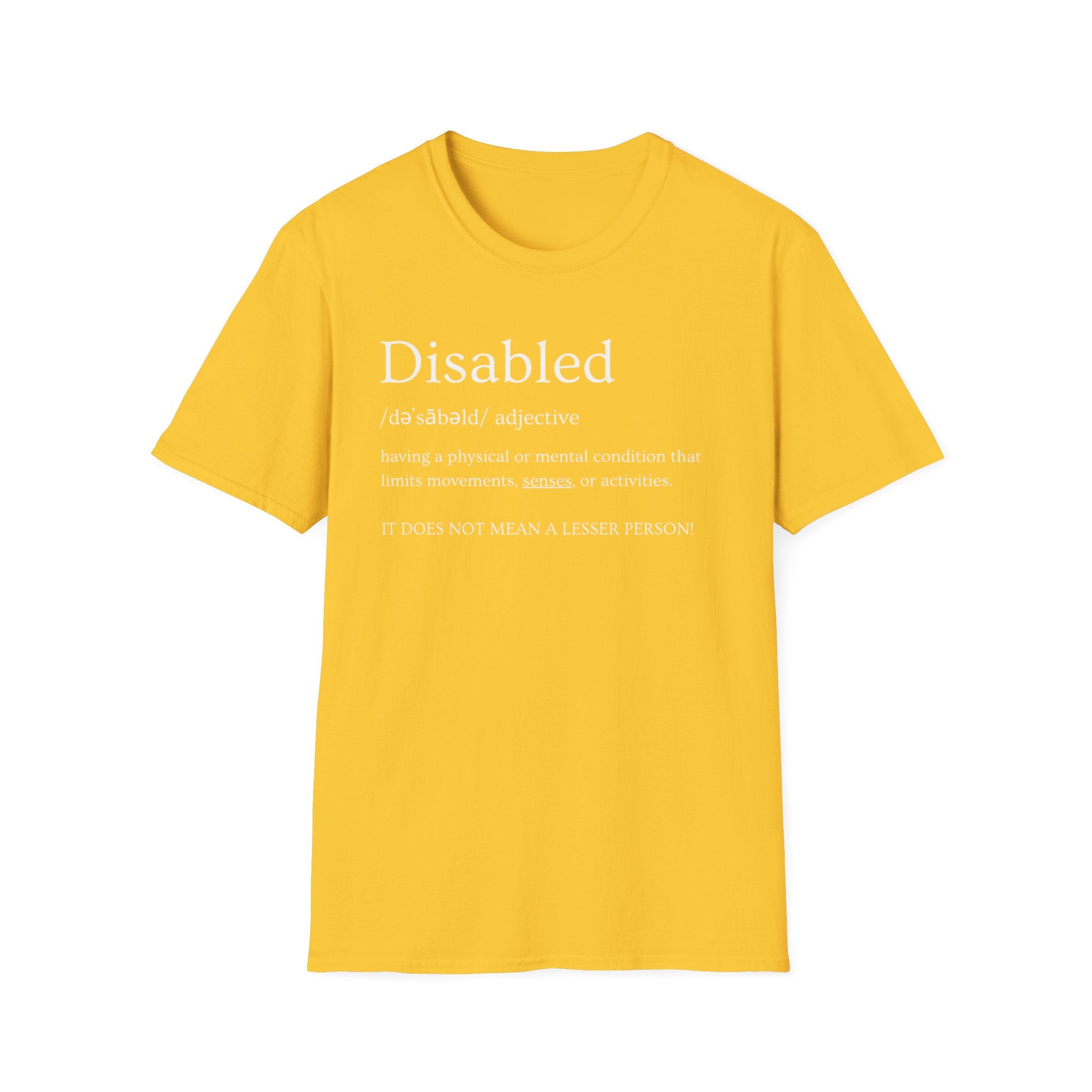 Disabled Definition T-Shirt — Disability Pride Awareness Tee