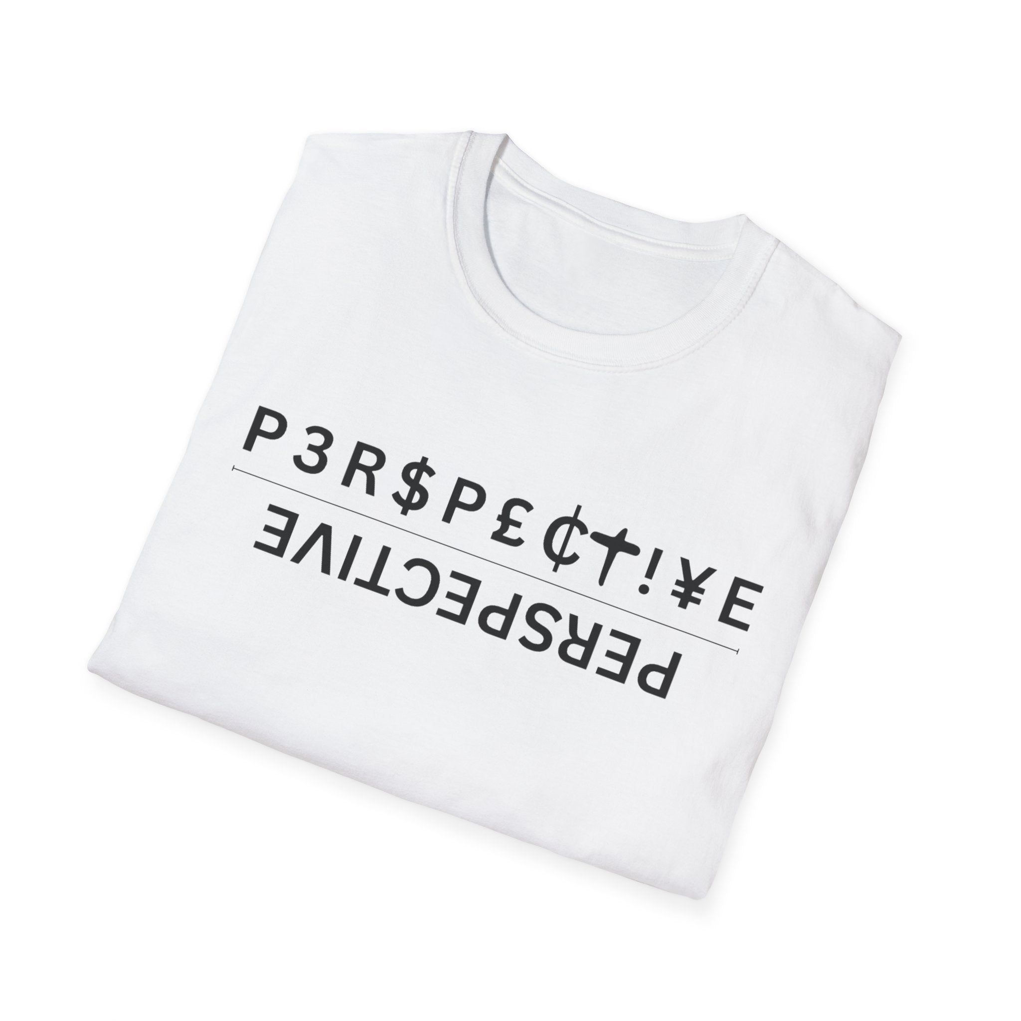Perspective T-Shirt – Upside-Down "P3RPECT!VE / PERSPECTIVE" Graphic Tee