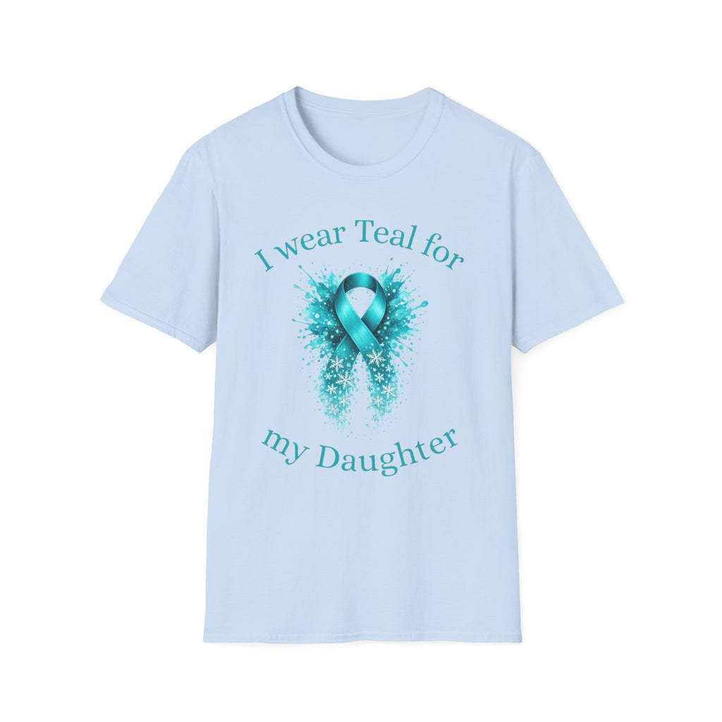 Myasthenia Gravis Awareness Ribbon T-Shirt — "I Wear Teal for My Daughter" Support Tee
