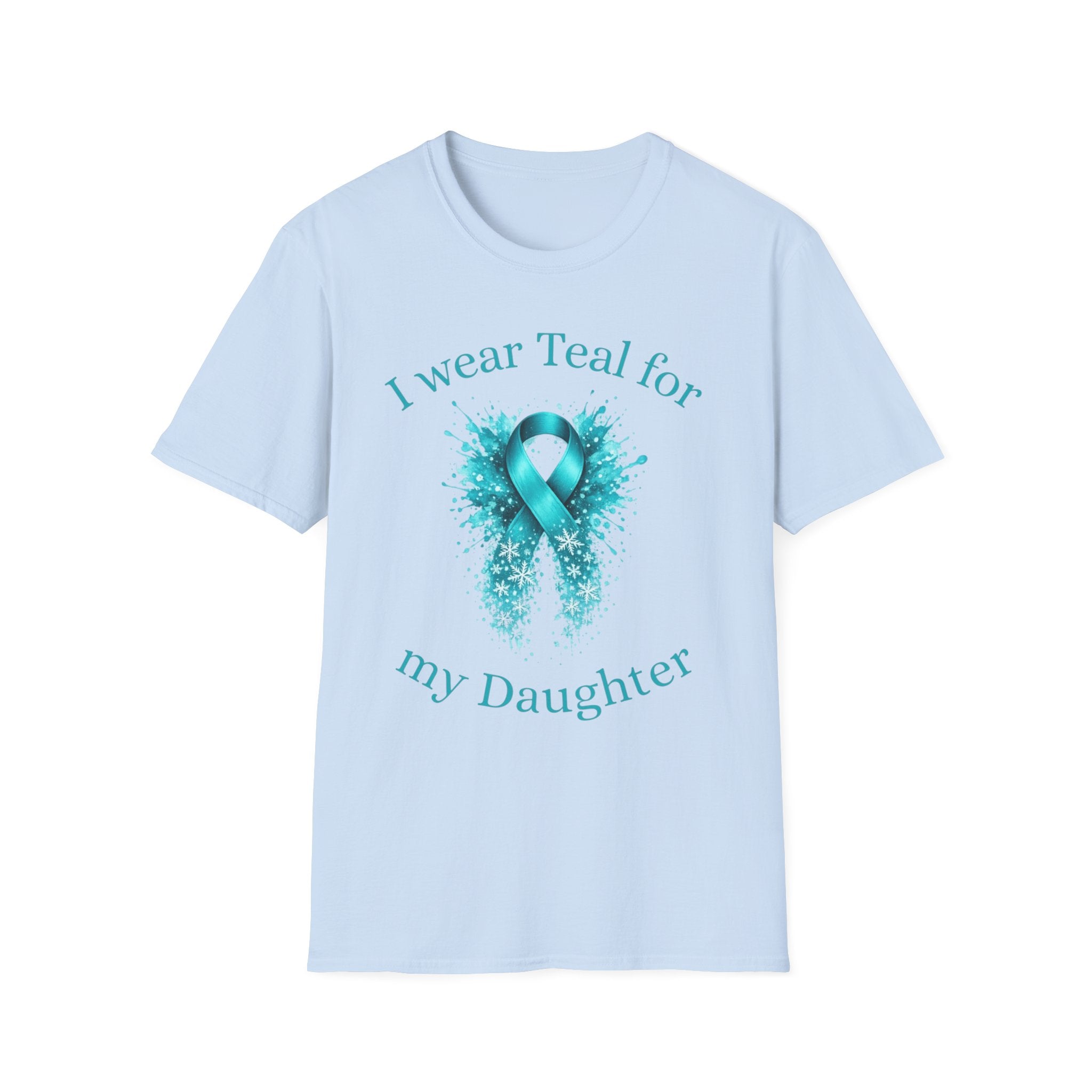 Myasthenia Gravis Awareness Ribbon T-Shirt — "I Wear Teal for My Daughter" Support Tee