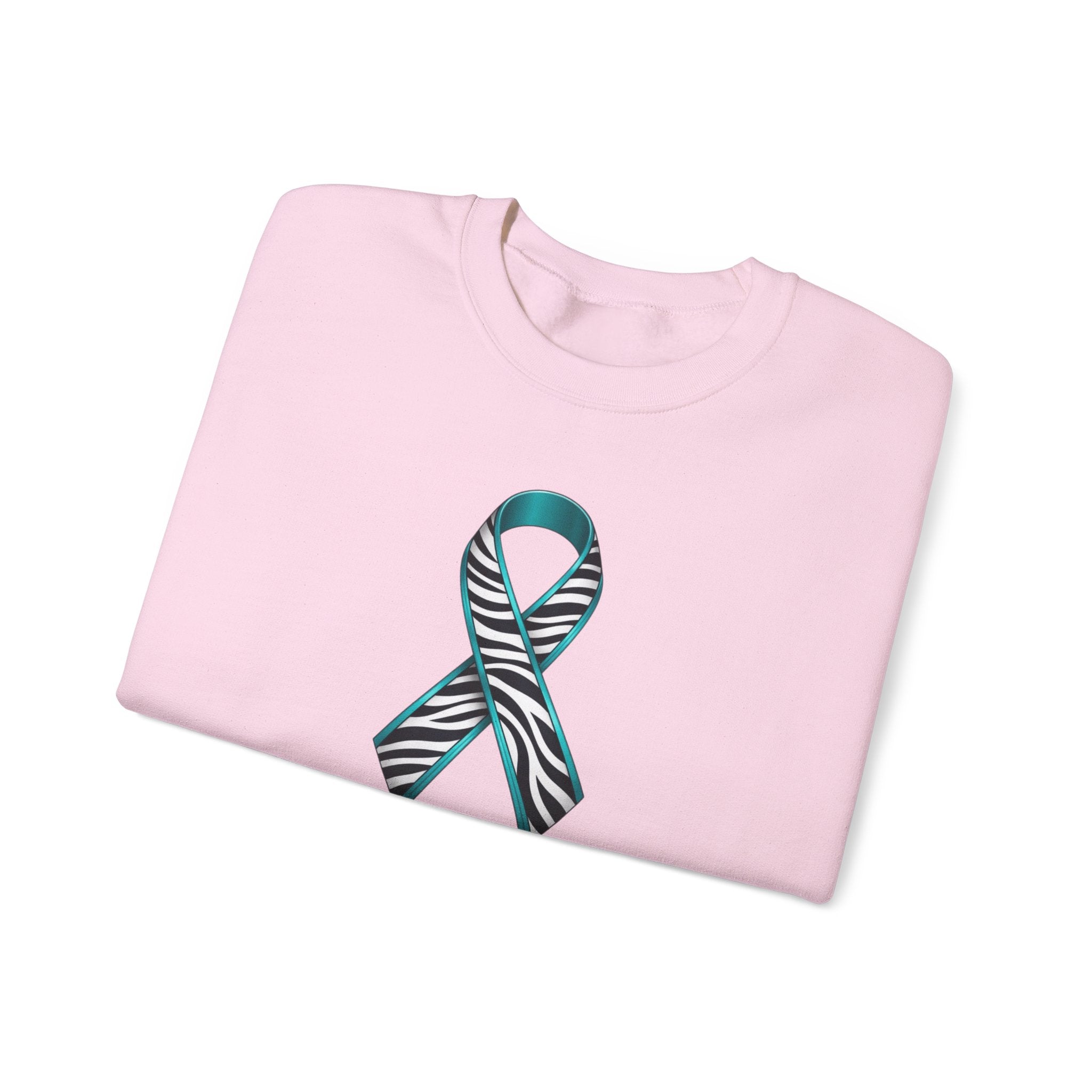 Awareness Ribbon Sweatshirt - "Together We Fight" Teal Zebra Support Crewneck